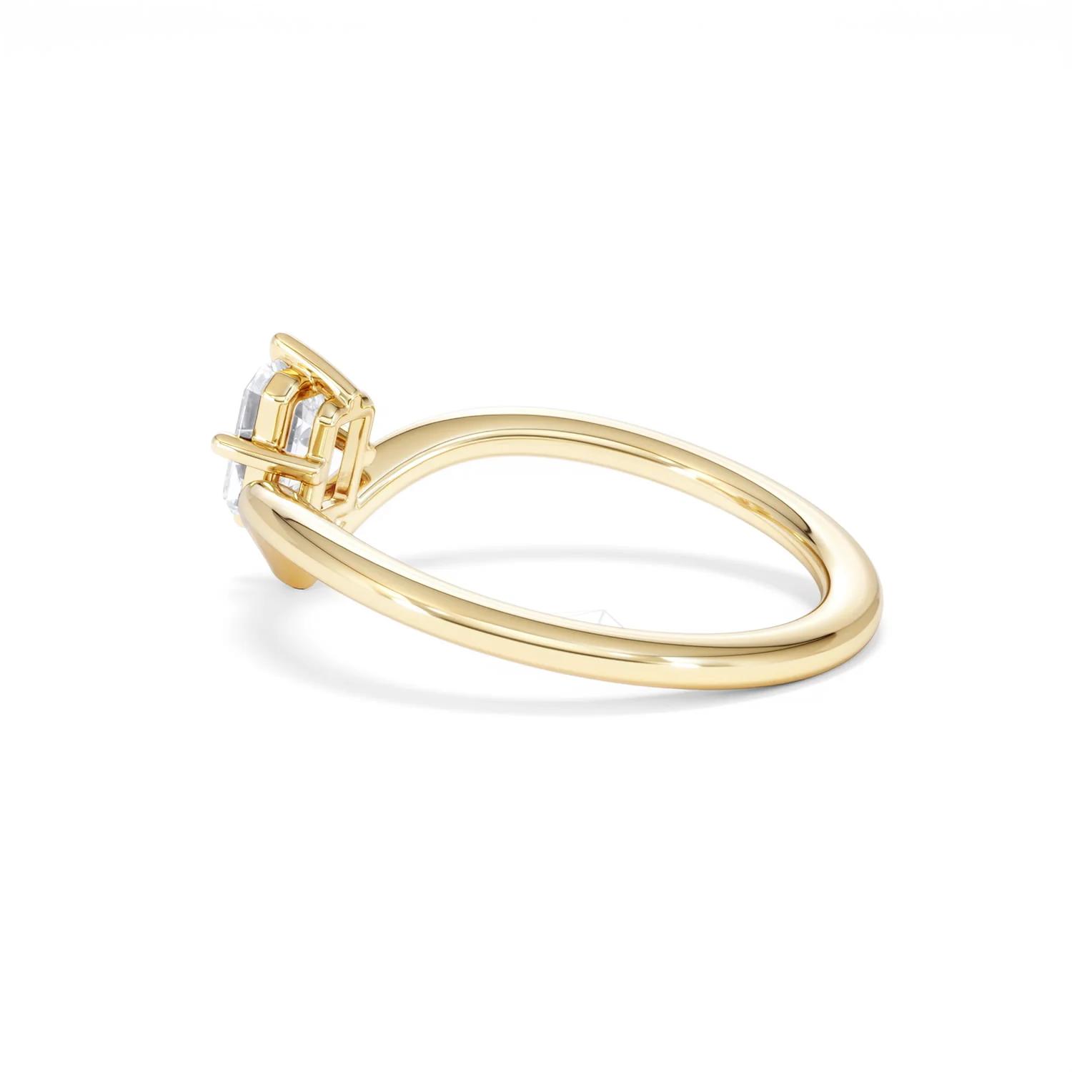 Vela 0.50ct Emerald Cut Lab Diamond Solitaire Engagement Ring in 18K Yellow Gold - Image 61