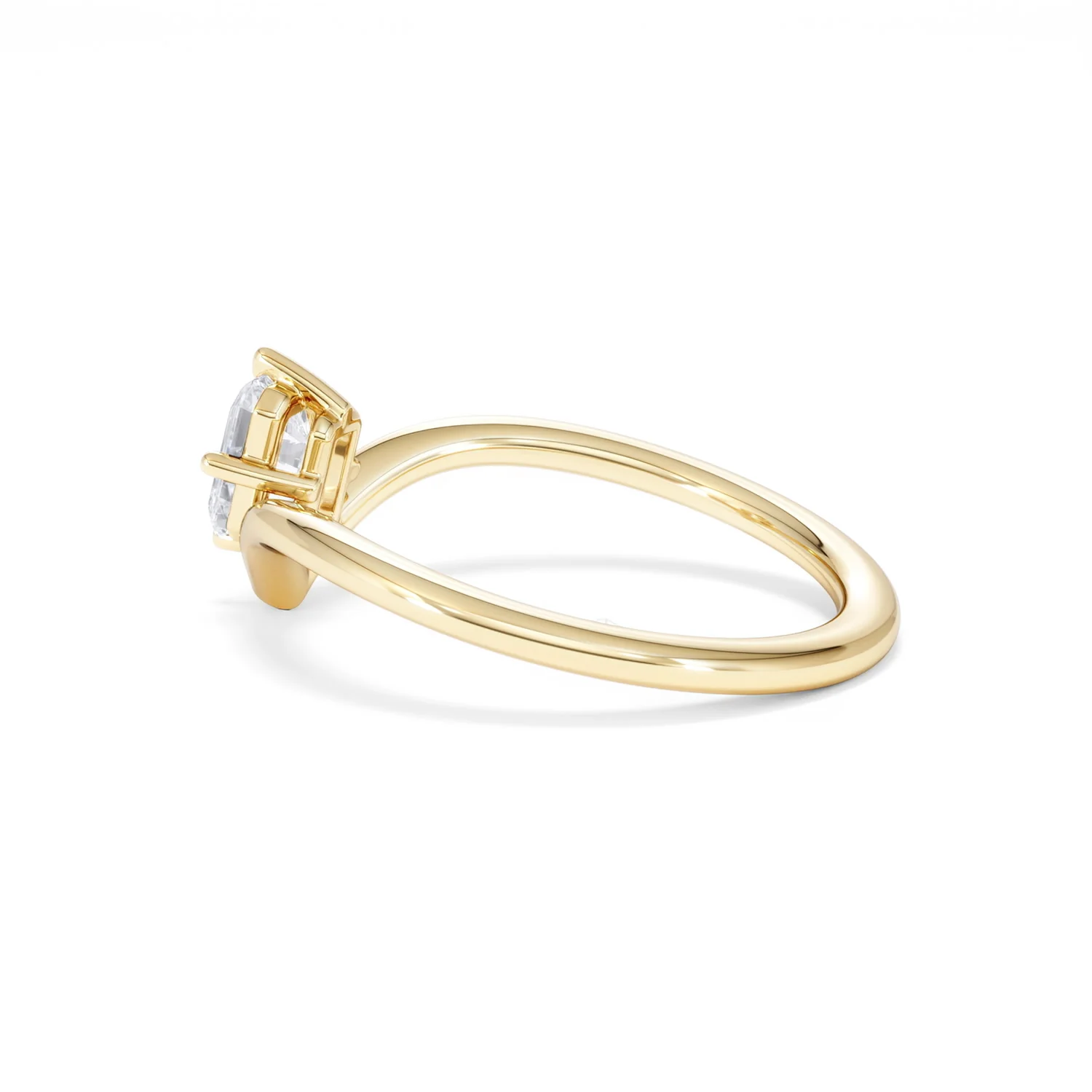 Vela 0.50ct Emerald Cut Lab Diamond Solitaire Engagement Ring in 18K Yellow Gold - Image 63