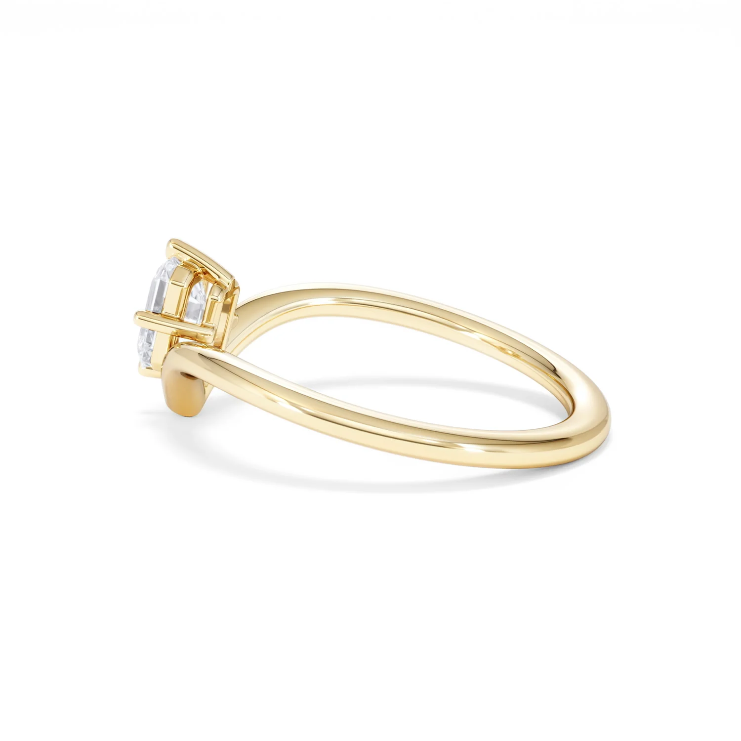 Vela 0.50ct Emerald Cut Lab Diamond Solitaire Engagement Ring in 18K Yellow Gold - Image 64