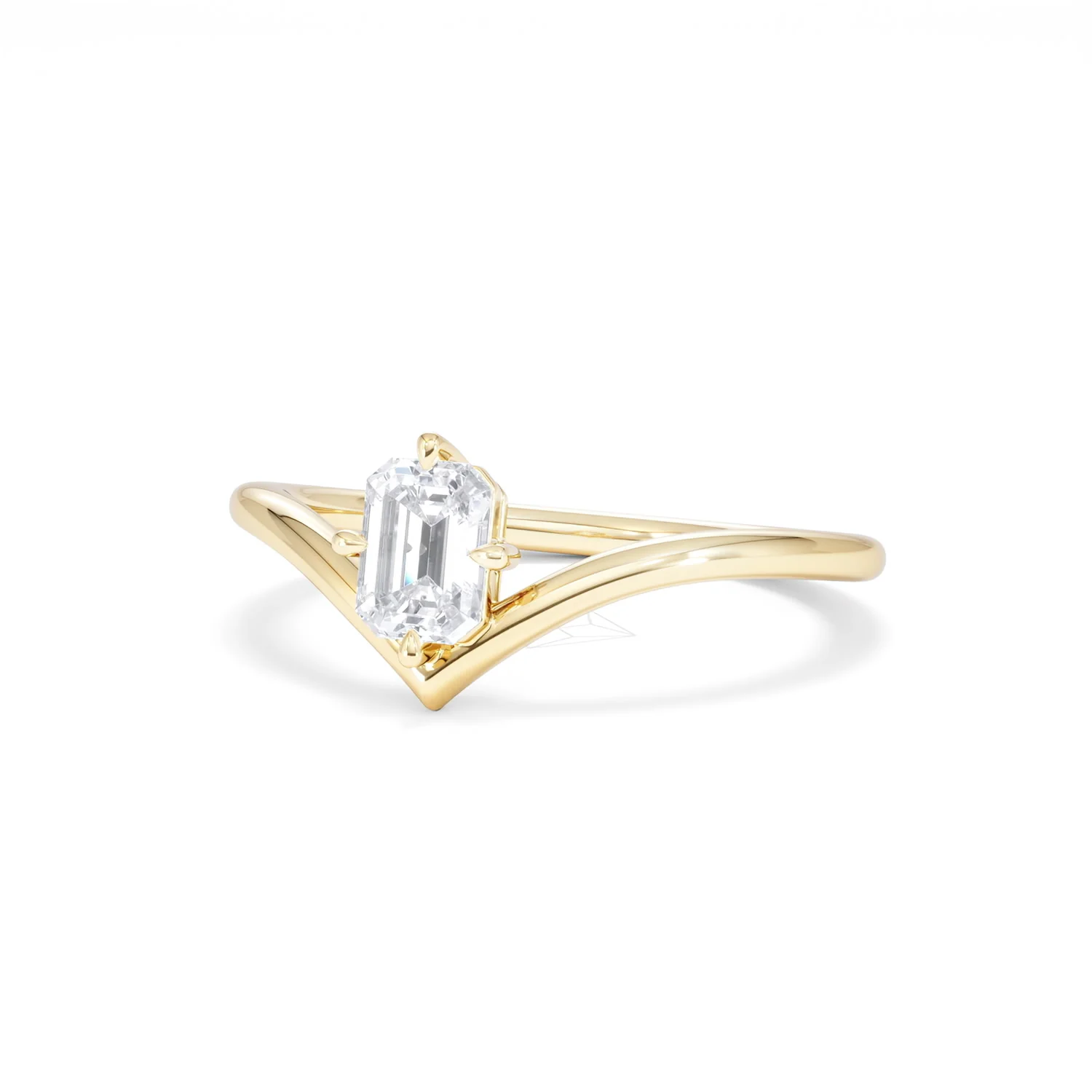 Vela 0.50ct Emerald Cut Lab Diamond Solitaire Engagement Ring in 18K Yellow Gold - Image 83
