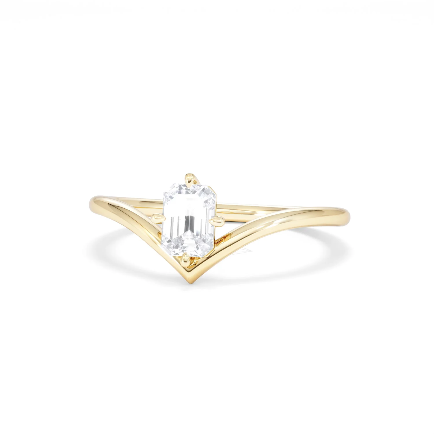 Vela 0.50ct Emerald Cut Lab Diamond Solitaire Engagement Ring in 18K Yellow Gold - Image 85