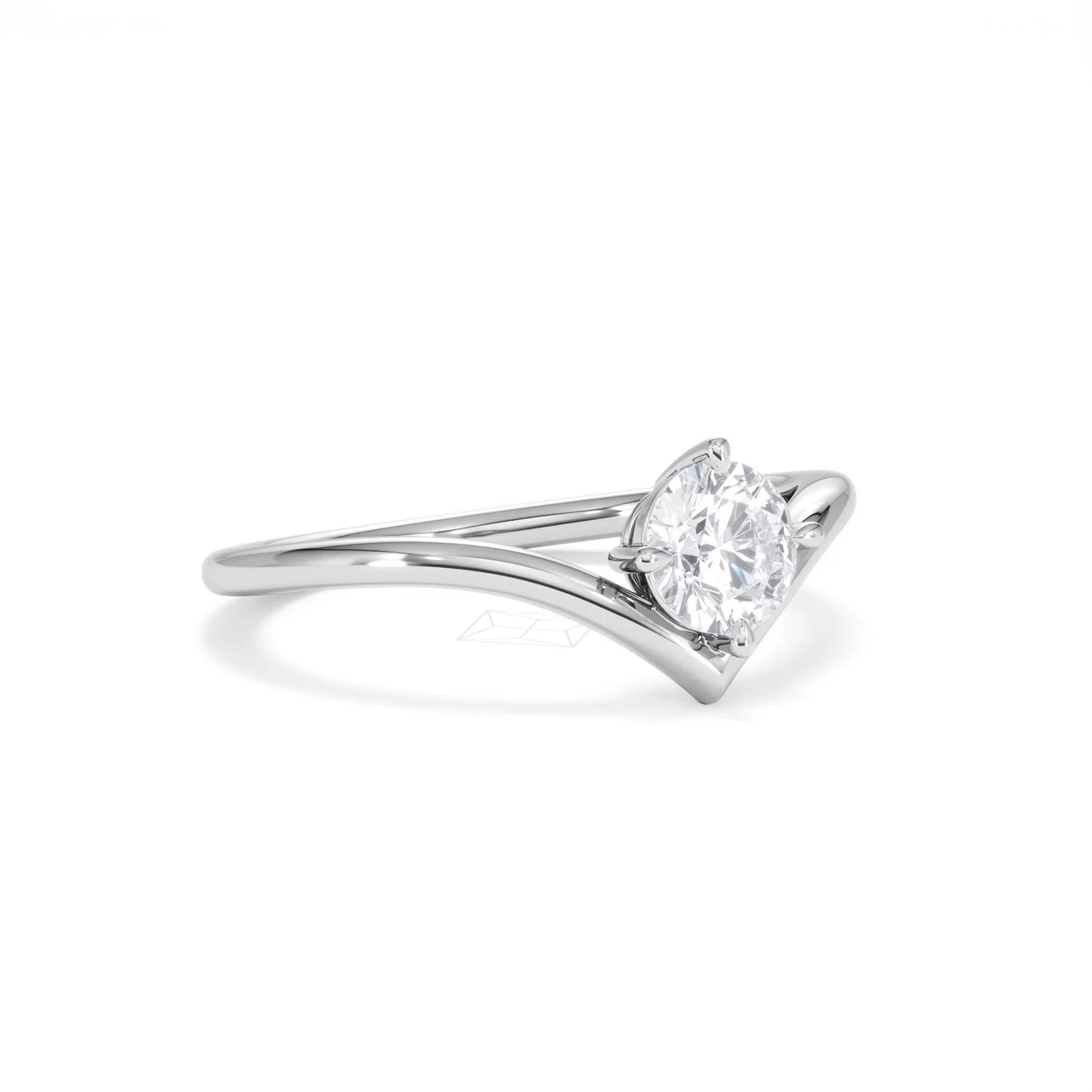 Vela 0.50ct Emerald Cut Lab Diamond Solitaire Engagement Ring in Platinum - Image 14
