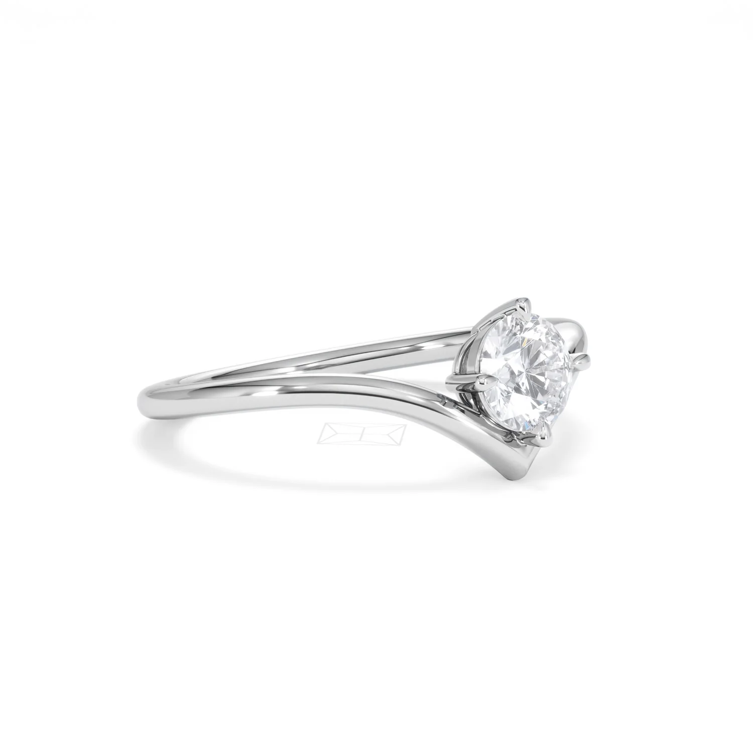 Vela 0.50ct Emerald Cut Lab Diamond Solitaire Engagement Ring in Platinum - Image 16
