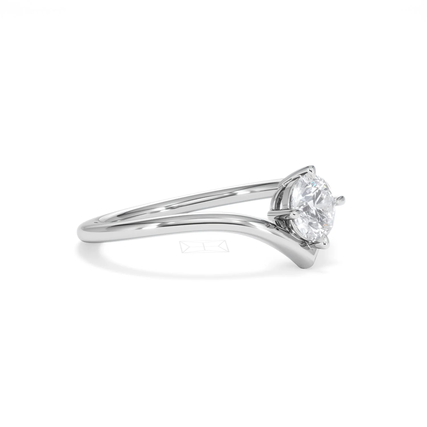 Vela 0.50ct Emerald Cut Lab Diamond Solitaire Engagement Ring in Platinum - Image 18