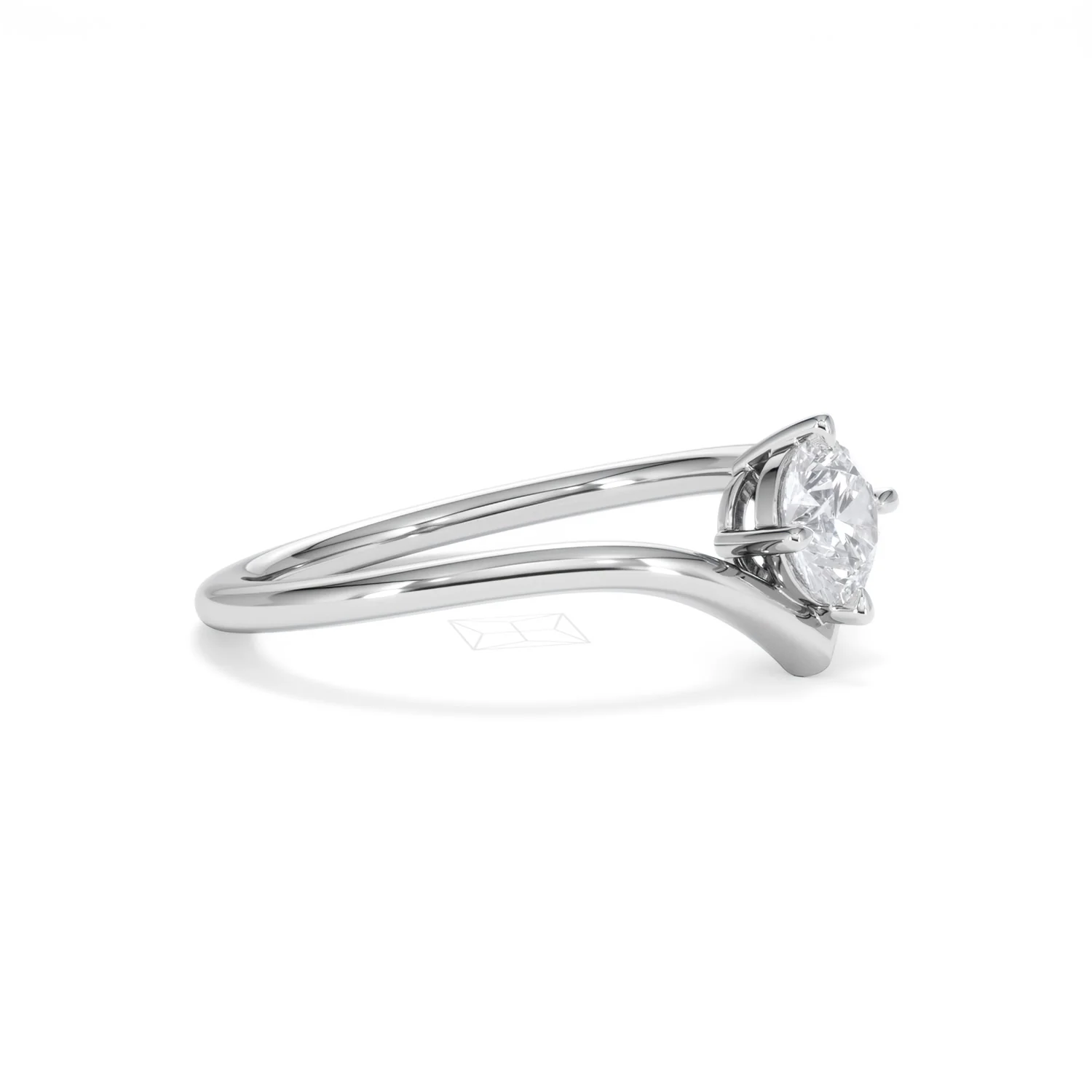 Vela 0.50ct Emerald Cut Lab Diamond Solitaire Engagement Ring in Platinum - Image 20