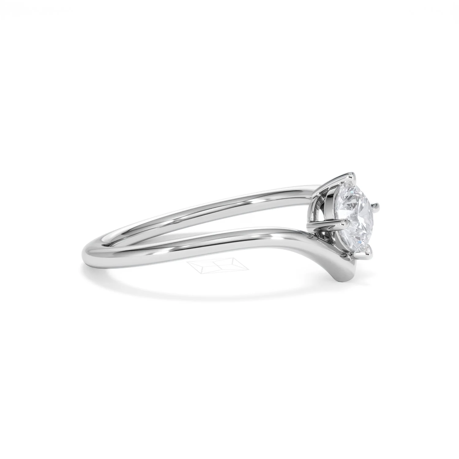 Vela 0.50ct Emerald Cut Lab Diamond Solitaire Engagement Ring in Platinum - Image 21