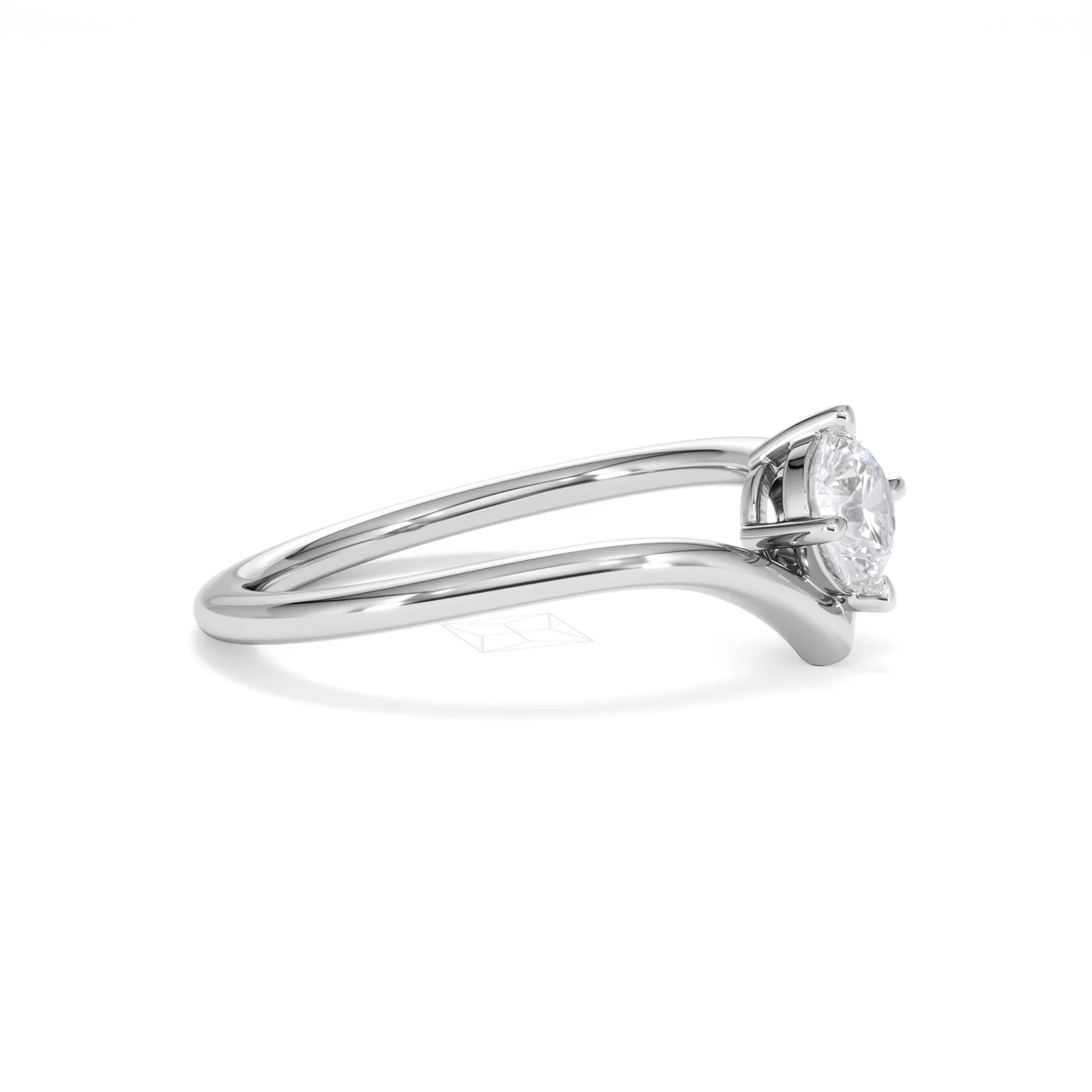 Vela 0.50ct Emerald Cut Lab Diamond Solitaire Engagement Ring in Platinum - Image 22