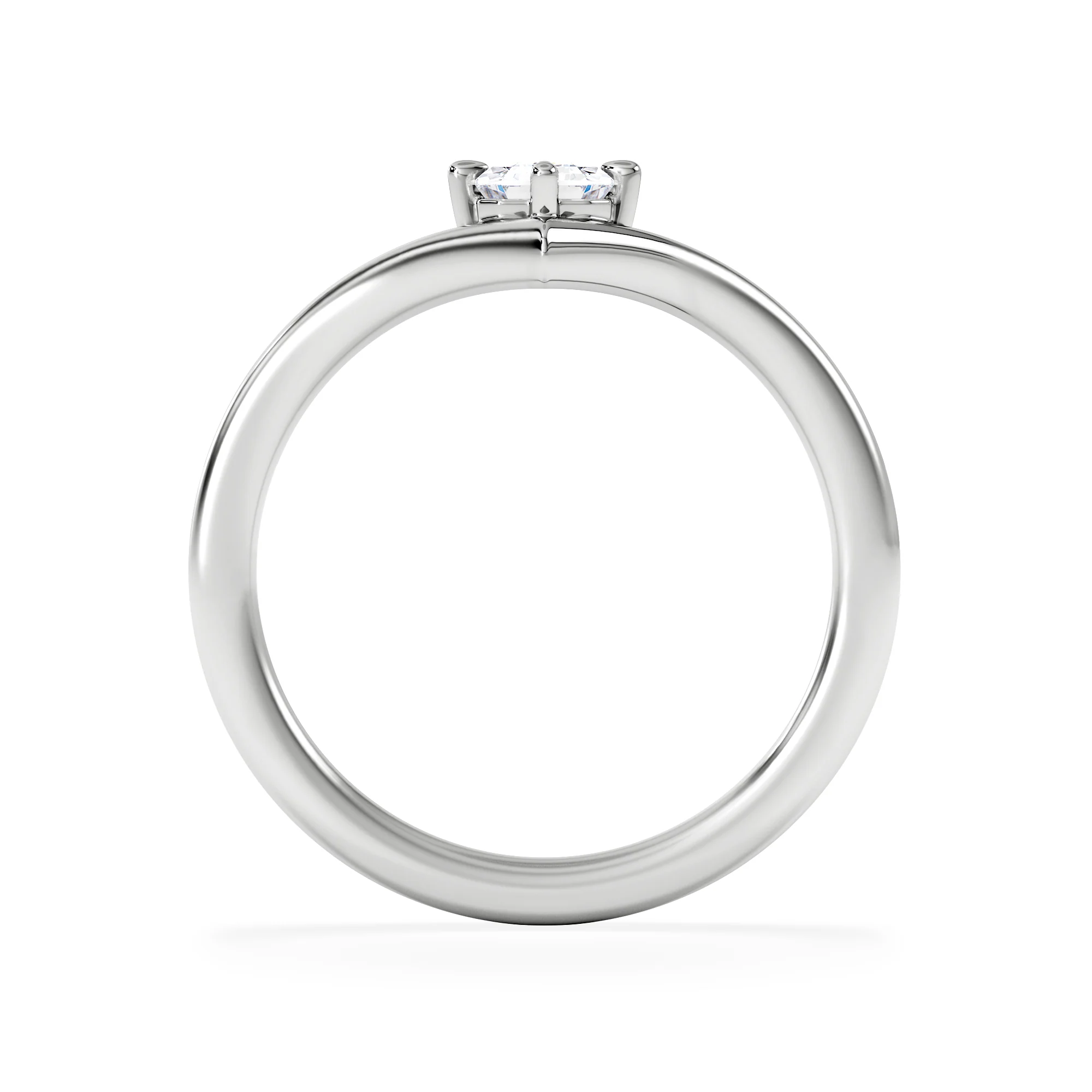 Vela 0.50ct Emerald Cut Lab Diamond Solitaire Engagement Ring in Platinum - Image 6