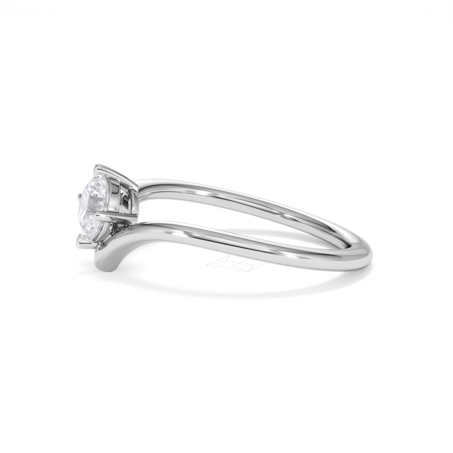 Vela 0.50ct Emerald Cut Lab Diamond Solitaire Engagement Ring in Platinum - Image 70