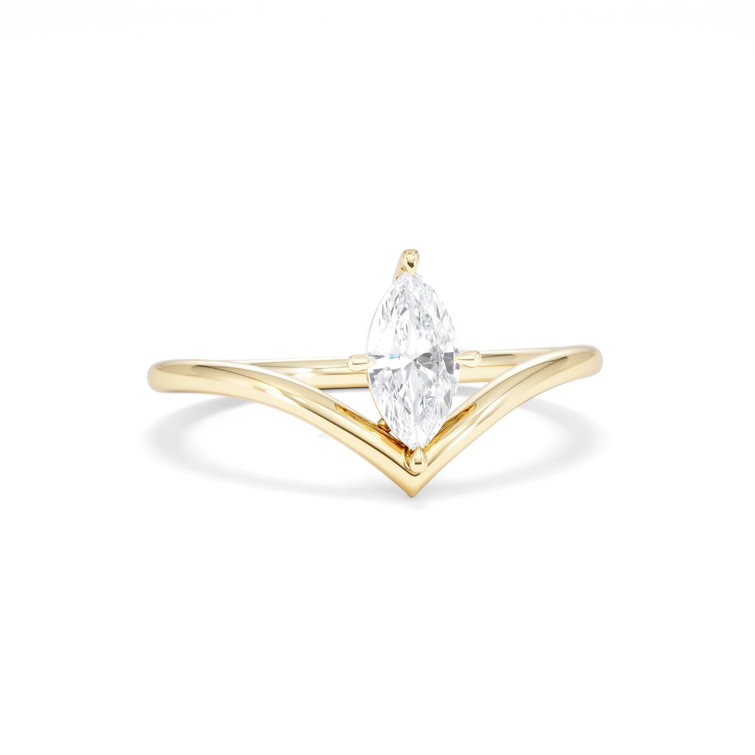 Vela 0.50ct Marquise Cut Lab Diamond Solitaire Engagement Ring in 18K Yellow Gold - Image 10