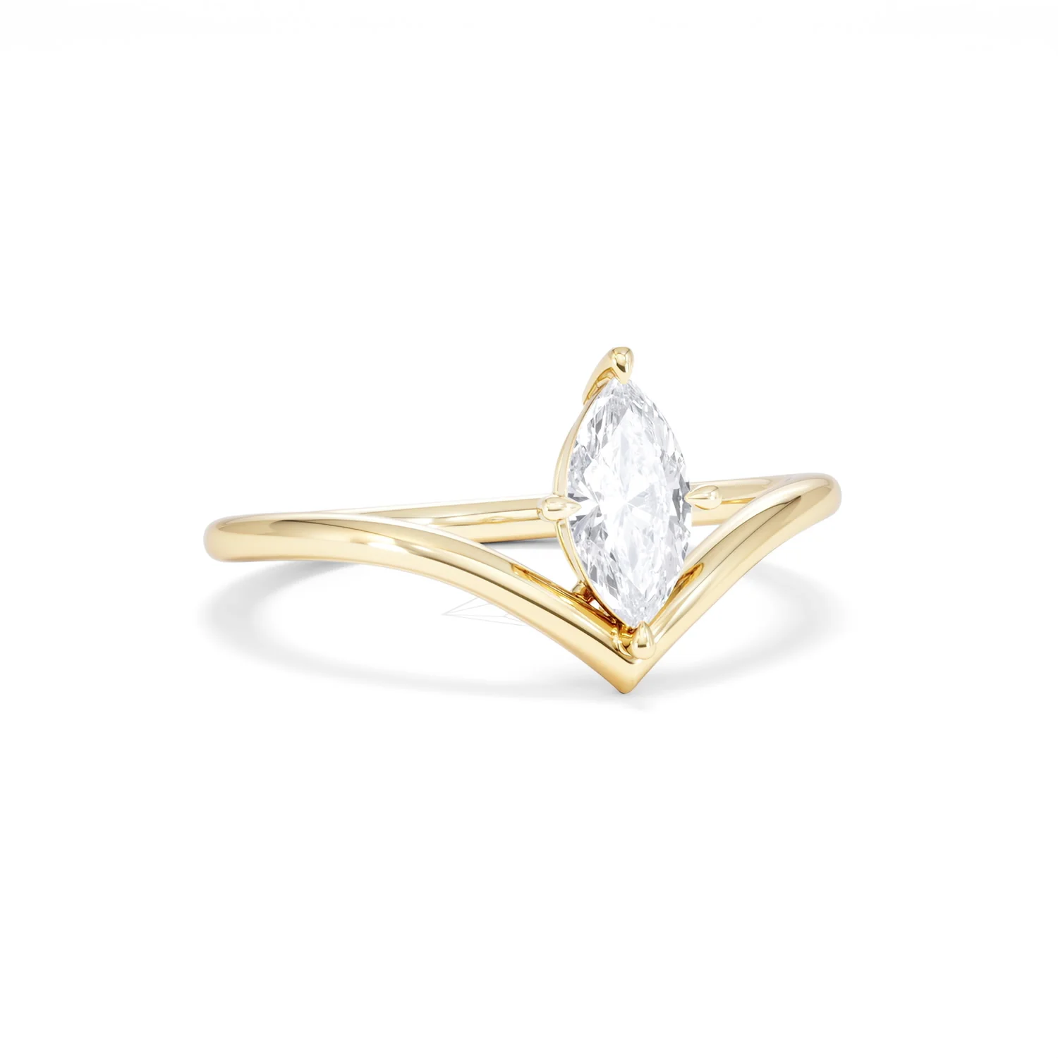 Vela 0.50ct Marquise Cut Lab Diamond Solitaire Engagement Ring in 18K Yellow Gold - Image 12