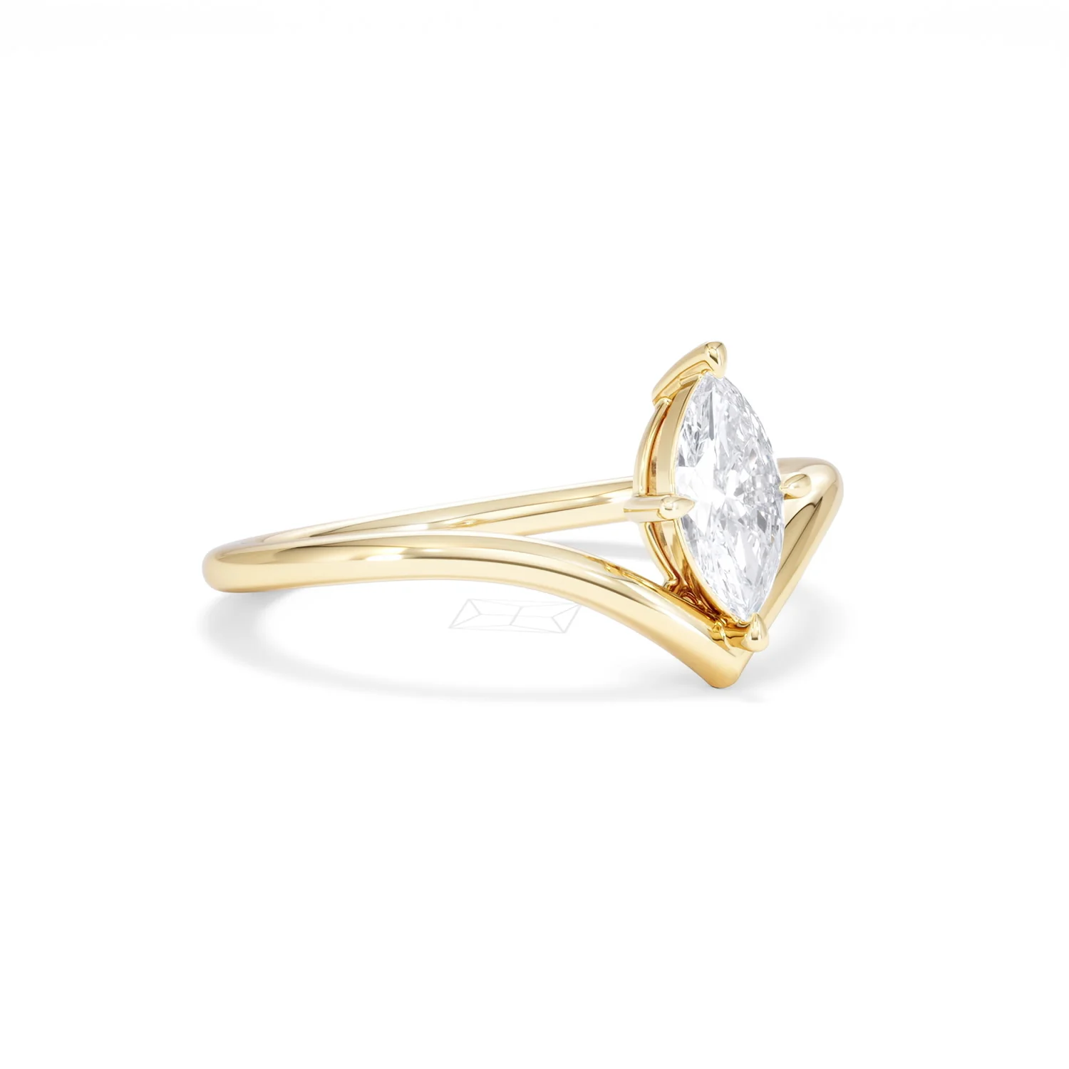 Vela 0.50ct Marquise Cut Lab Diamond Solitaire Engagement Ring in 18K Yellow Gold - Image 16