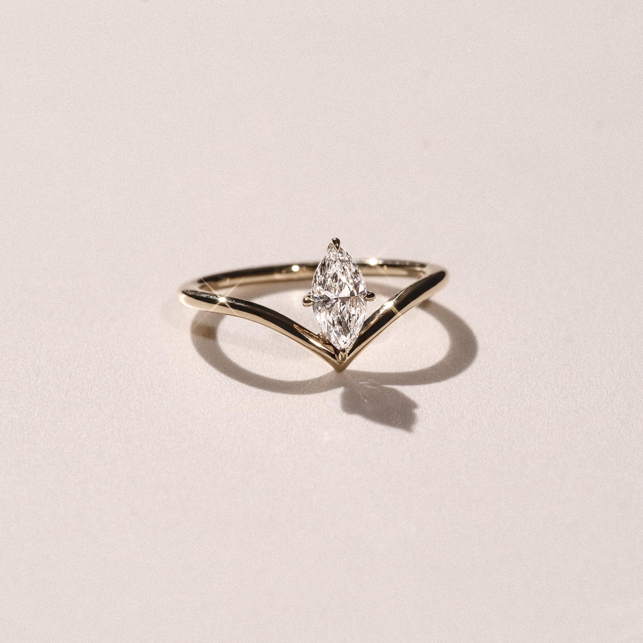 Vela 0.50ct Marquise Cut Lab Diamond Solitaire Engagement Ring in 18K Yellow Gold - Image 6