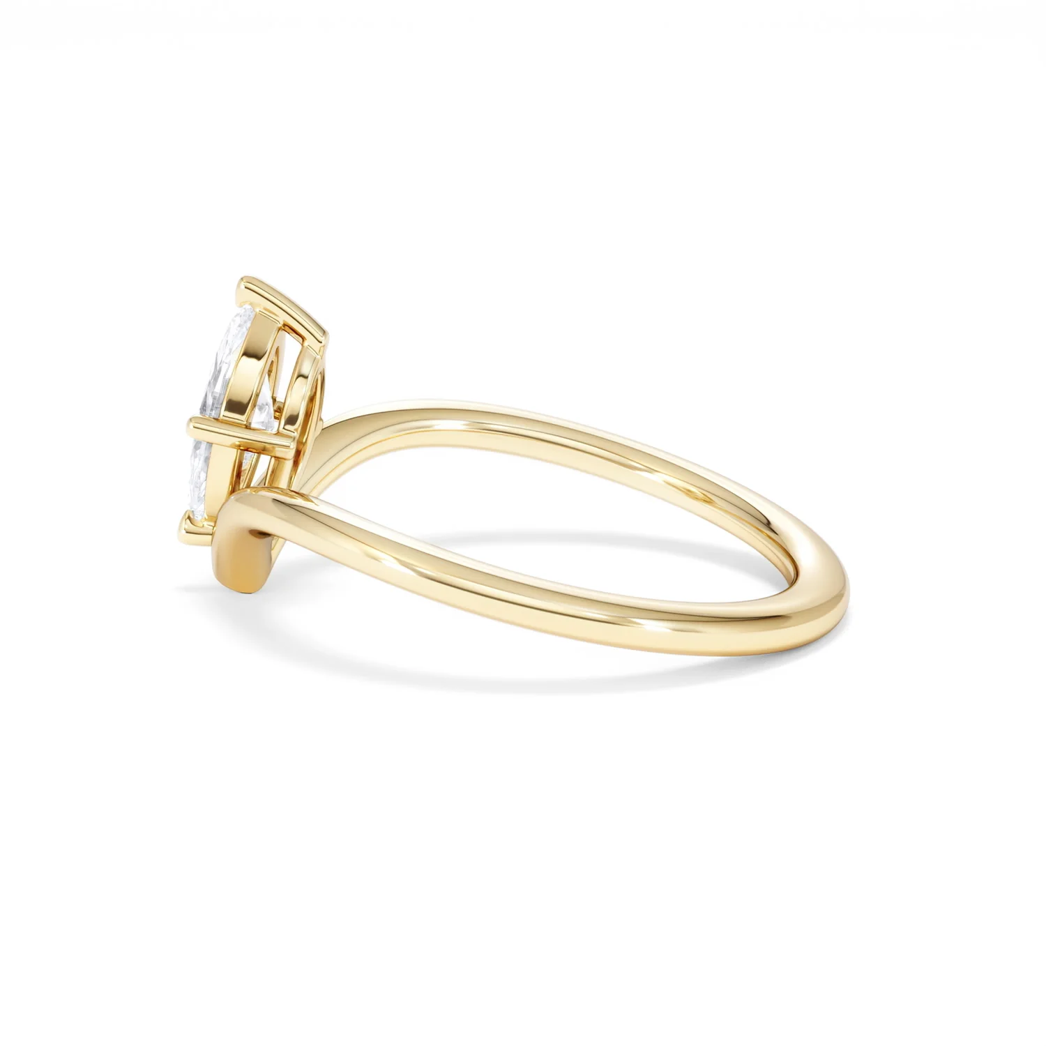 Vela 0.50ct Marquise Cut Lab Diamond Solitaire Engagement Ring in 18K Yellow Gold - Image 65