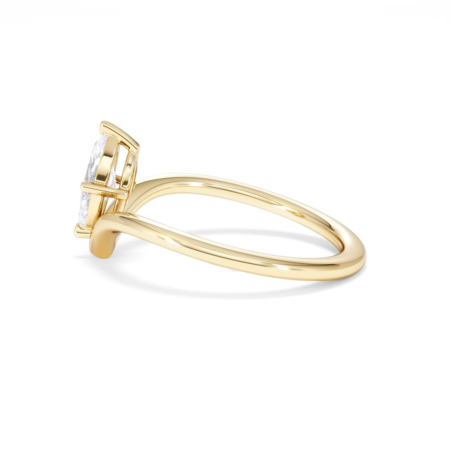 Vela 0.50ct Marquise Cut Lab Diamond Solitaire Engagement Ring in 18K Yellow Gold - Image 66