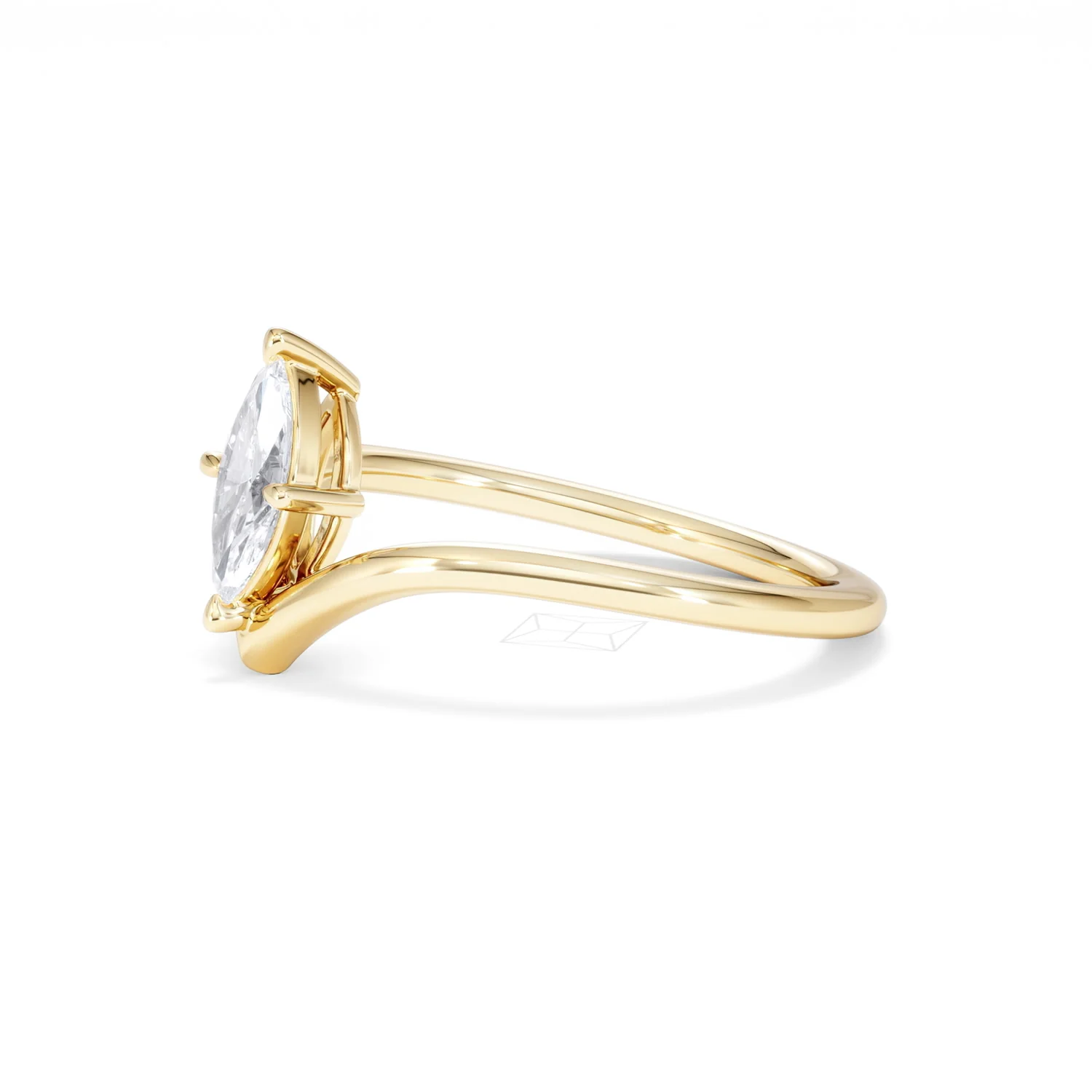 Vela 0.50ct Marquise Cut Lab Diamond Solitaire Engagement Ring in 18K Yellow Gold - Image 74