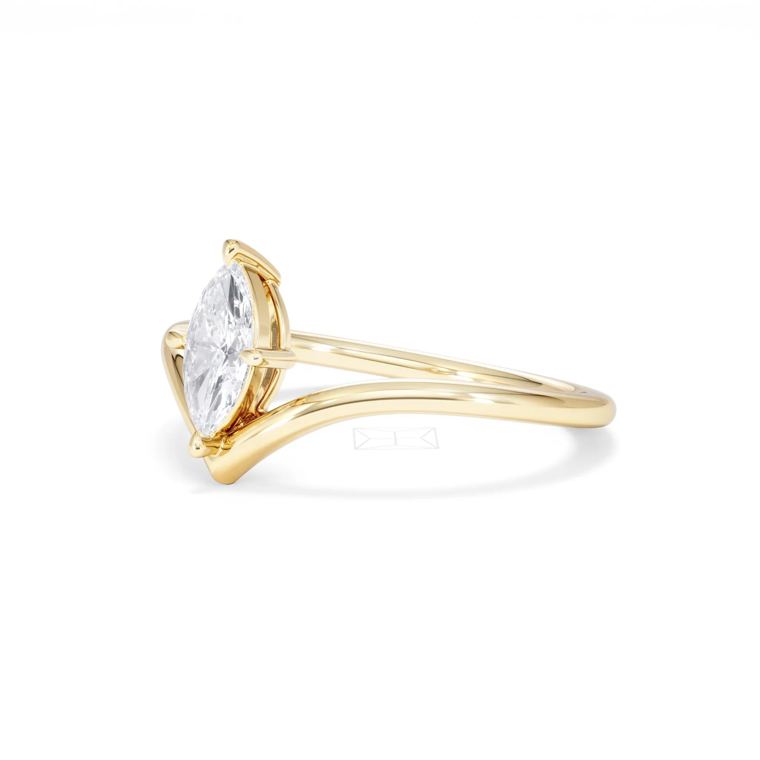 Vela 0.50ct Marquise Cut Lab Diamond Solitaire Engagement Ring in 18K Yellow Gold - Image 78