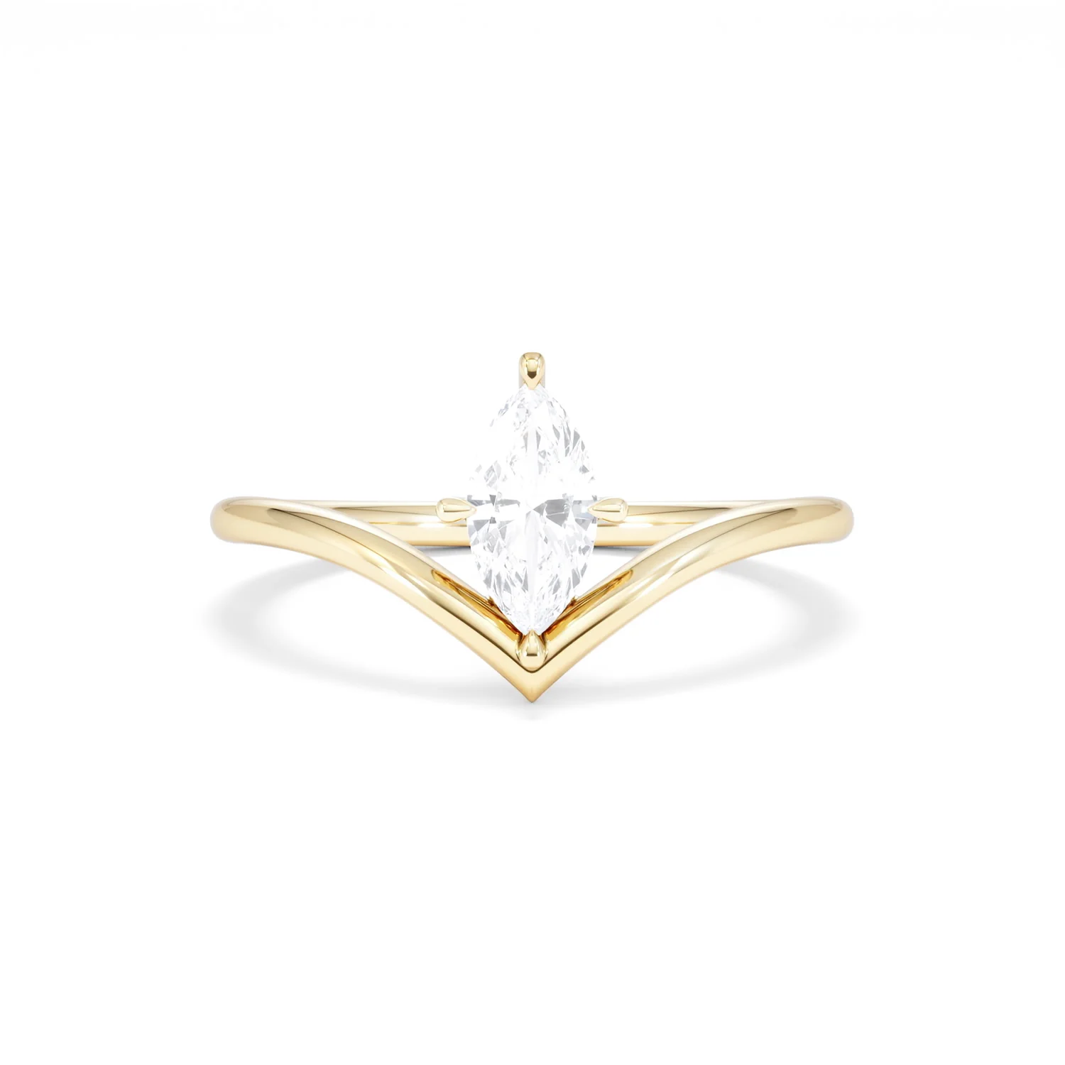 Vela 0.50ct Marquise Cut Lab Diamond Solitaire Engagement Ring in 18K Yellow Gold - Image 8