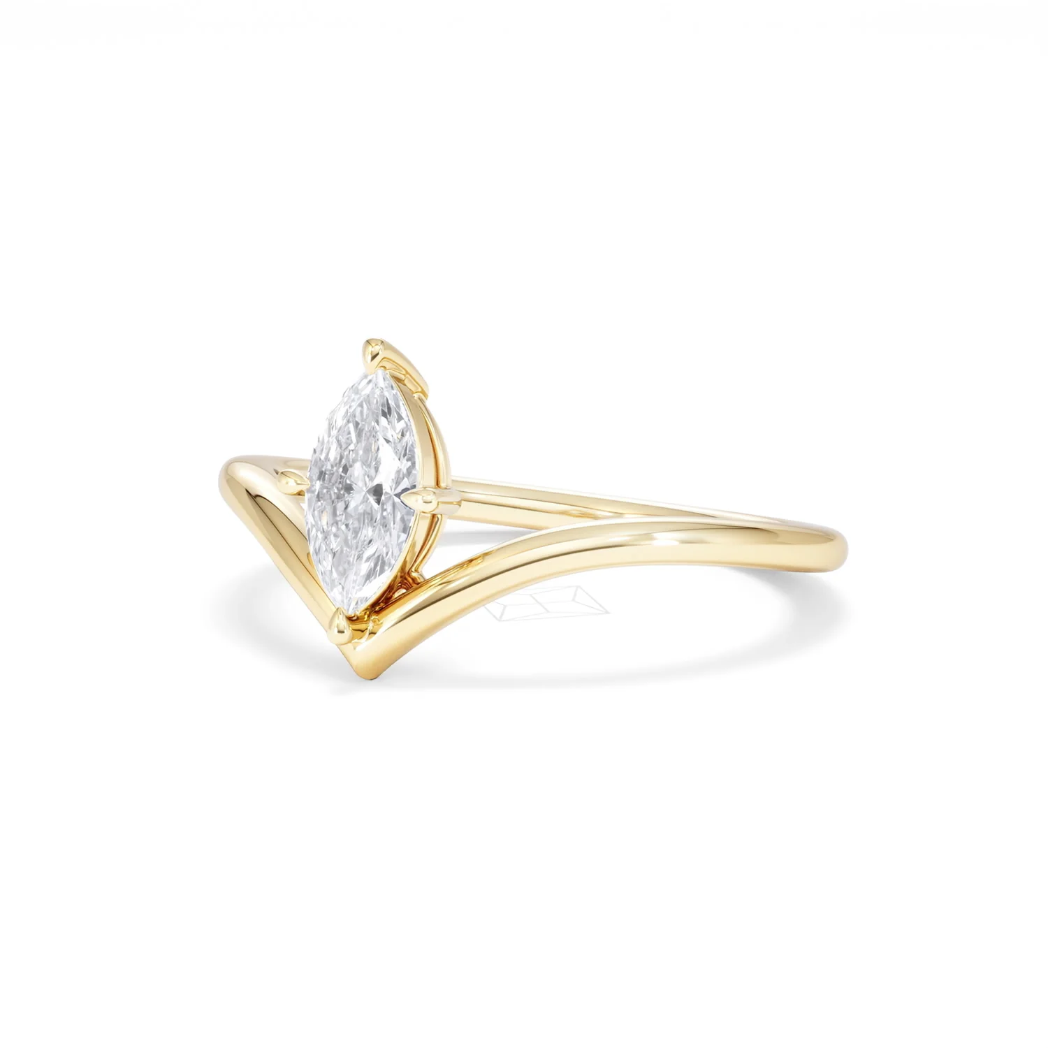 Vela 0.50ct Marquise Cut Lab Diamond Solitaire Engagement Ring in 18K Yellow Gold - Image 81