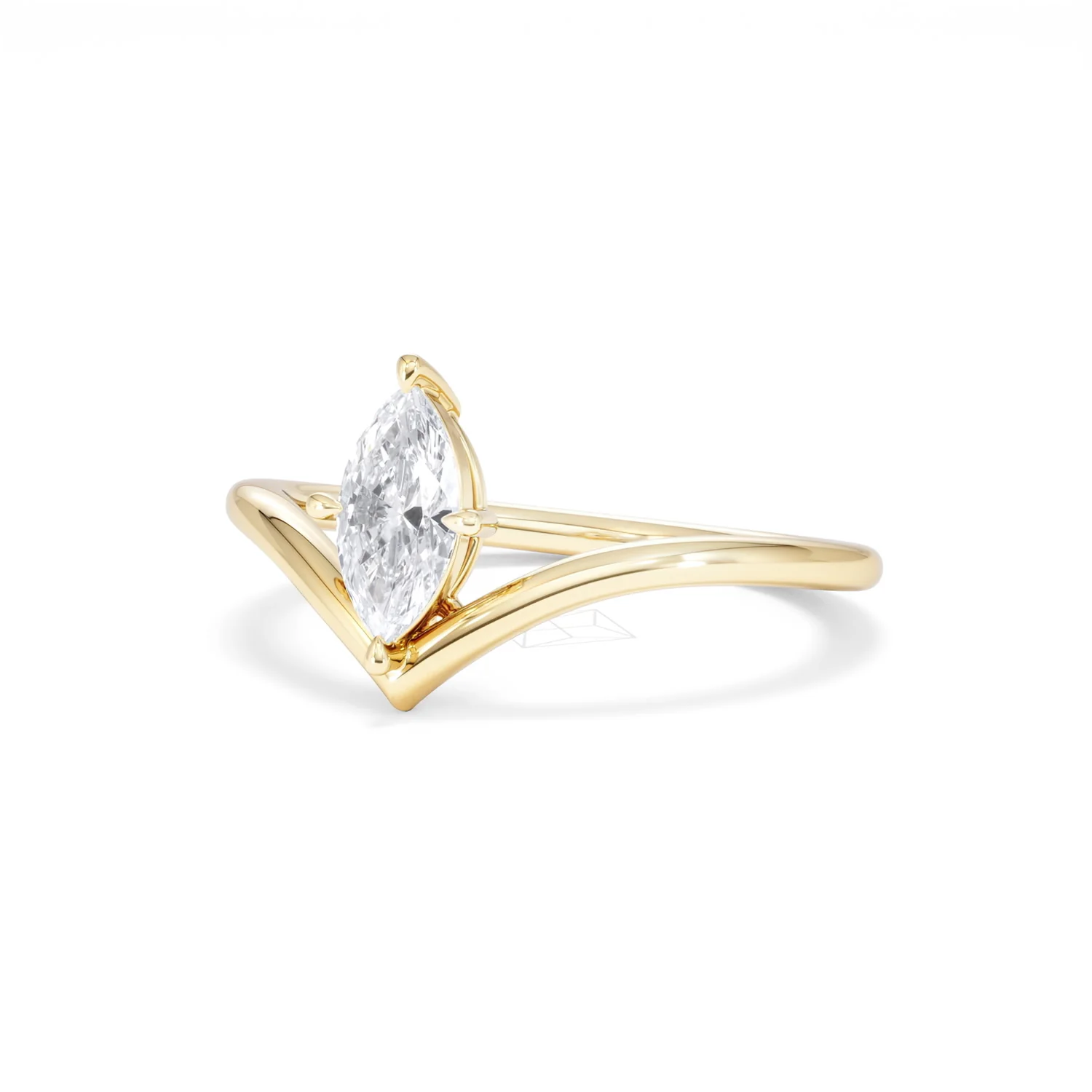 Vela 0.50ct Marquise Cut Lab Diamond Solitaire Engagement Ring in 18K Yellow Gold - Image 82