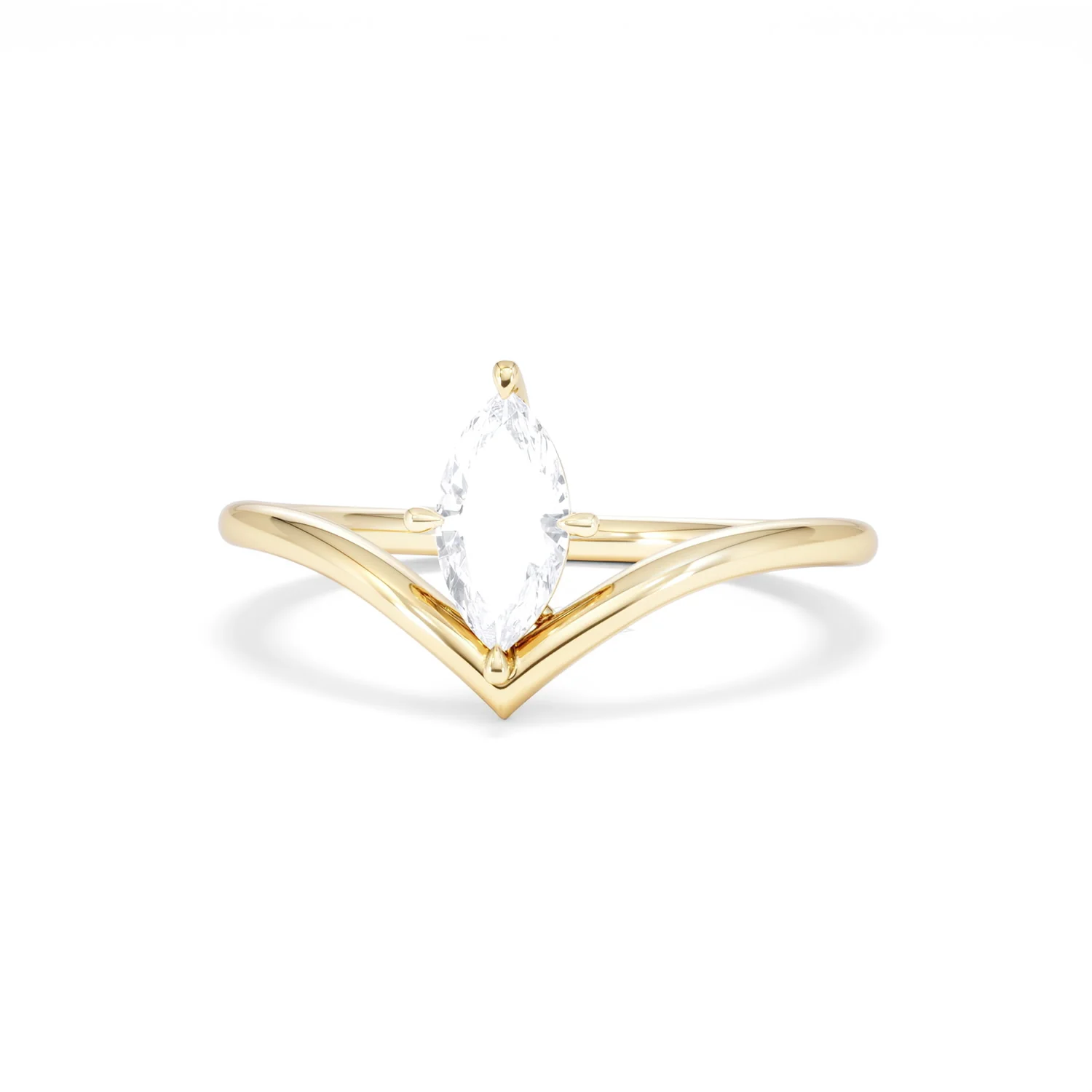 Vela 0.50ct Marquise Cut Lab Diamond Solitaire Engagement Ring in 18K Yellow Gold - Image 86