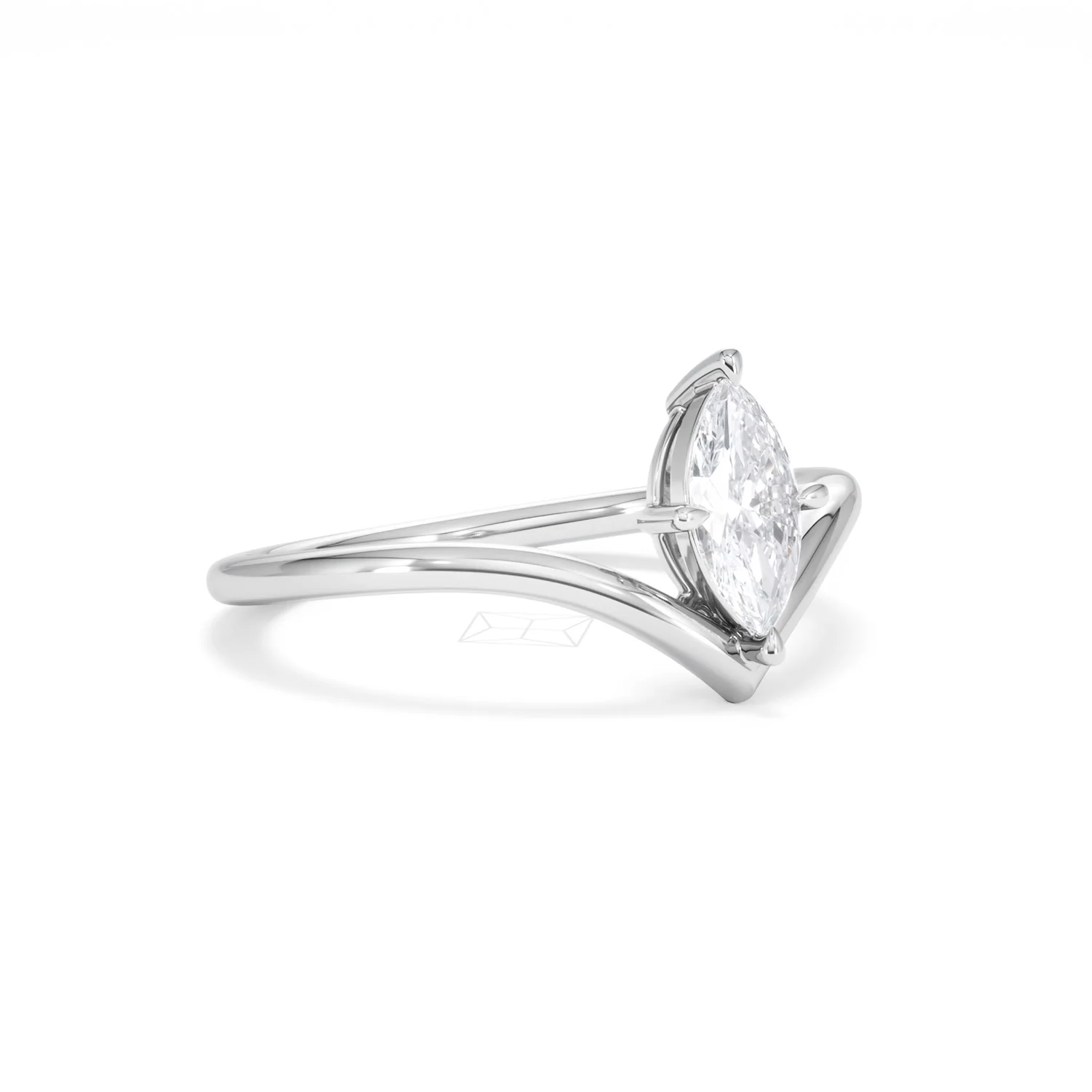 Vela 0.50ct Marquise Cut Lab Diamond Solitaire Engagement Ring in Platinum - Image 16