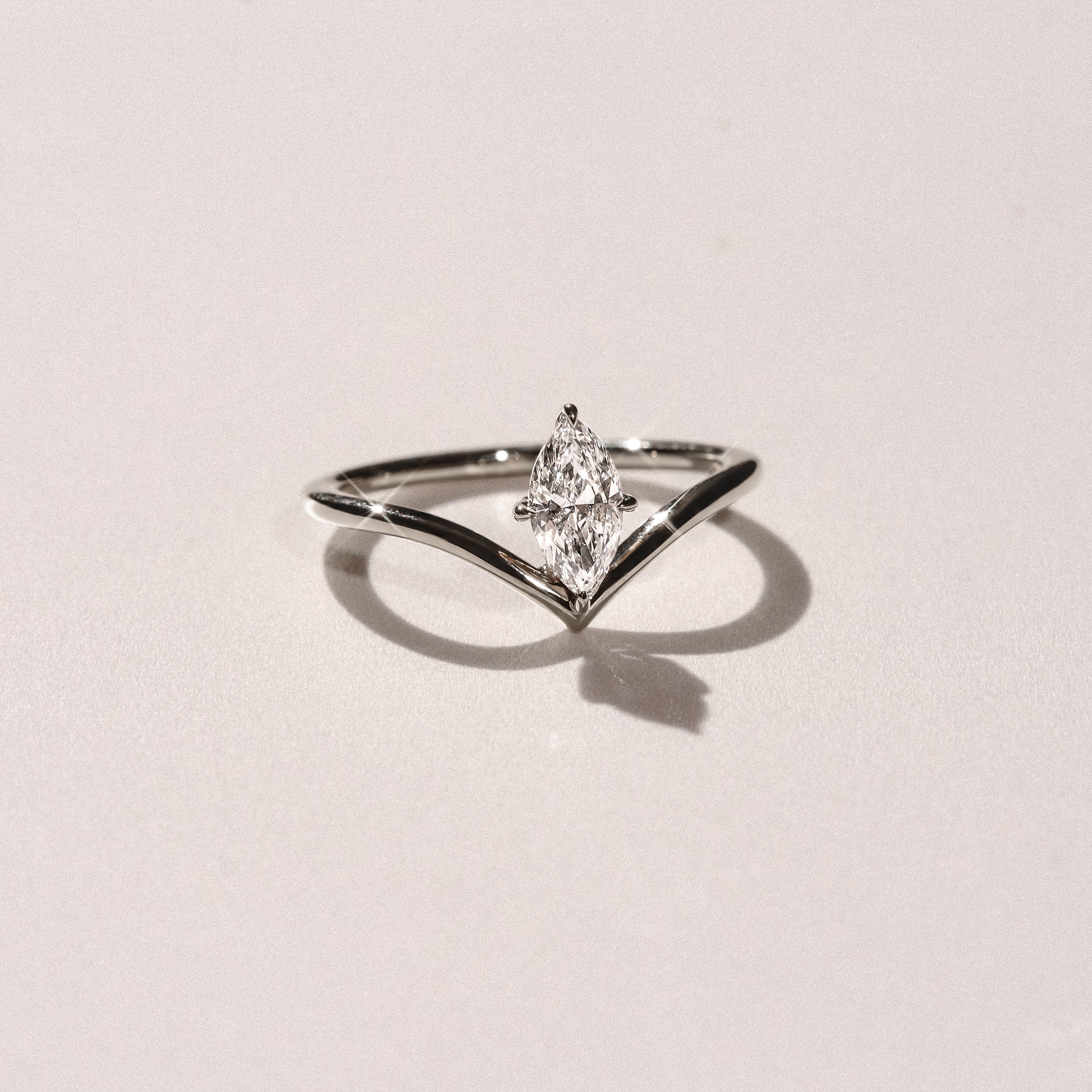Vela 0.50ct Marquise Cut Lab Diamond Solitaire Engagement Ring in Platinum - Image 6