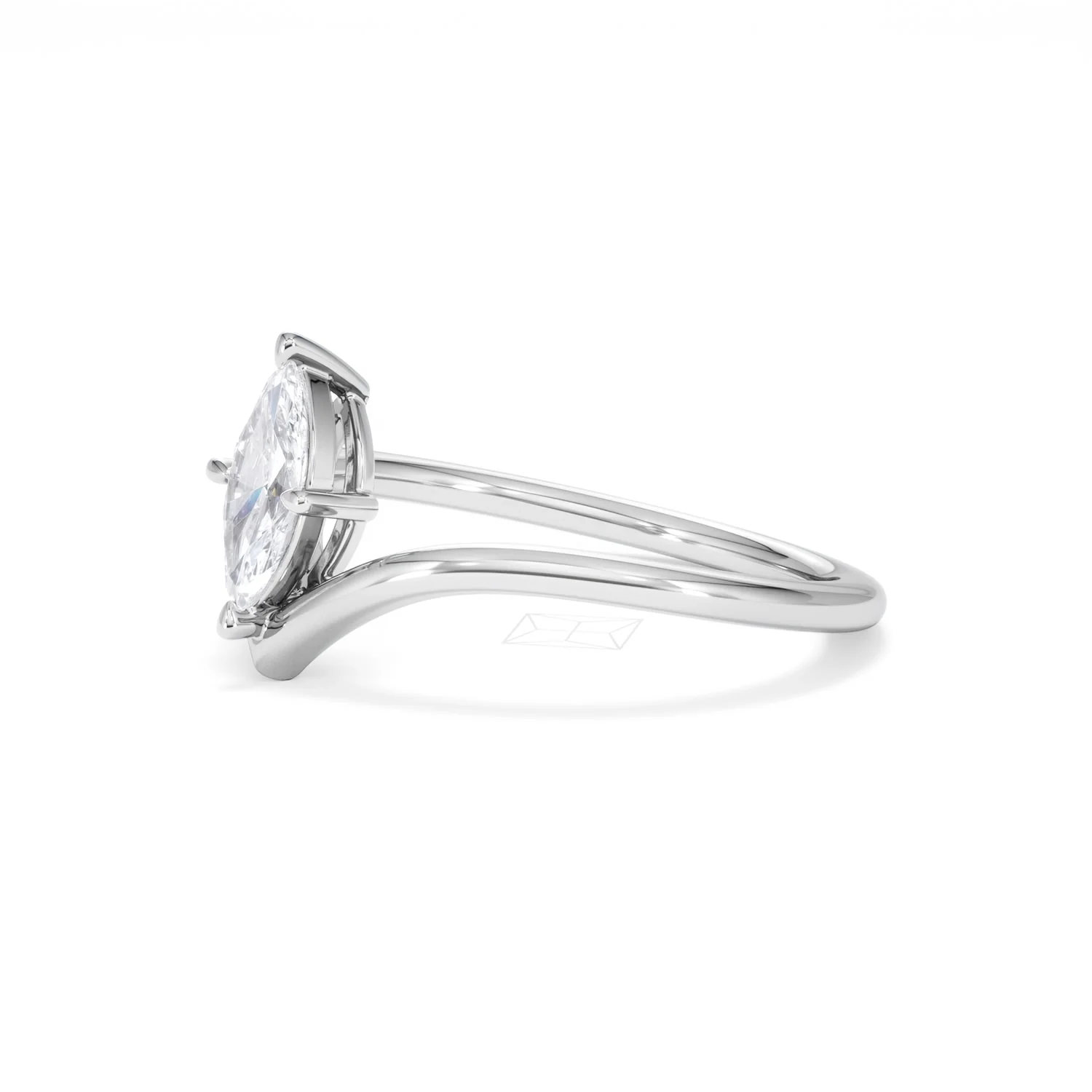 Vela 0.50ct Marquise Cut Lab Diamond Solitaire Engagement Ring in Platinum - Image 75
