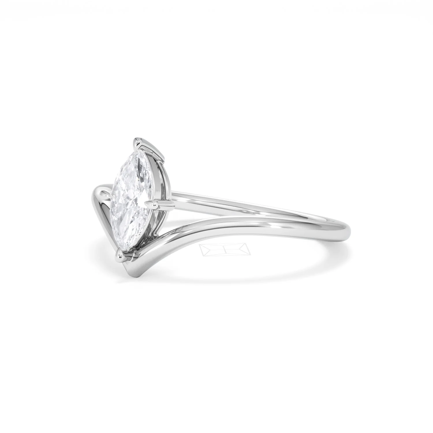 Vela 0.50ct Marquise Cut Lab Diamond Solitaire Engagement Ring in Platinum - Image 79