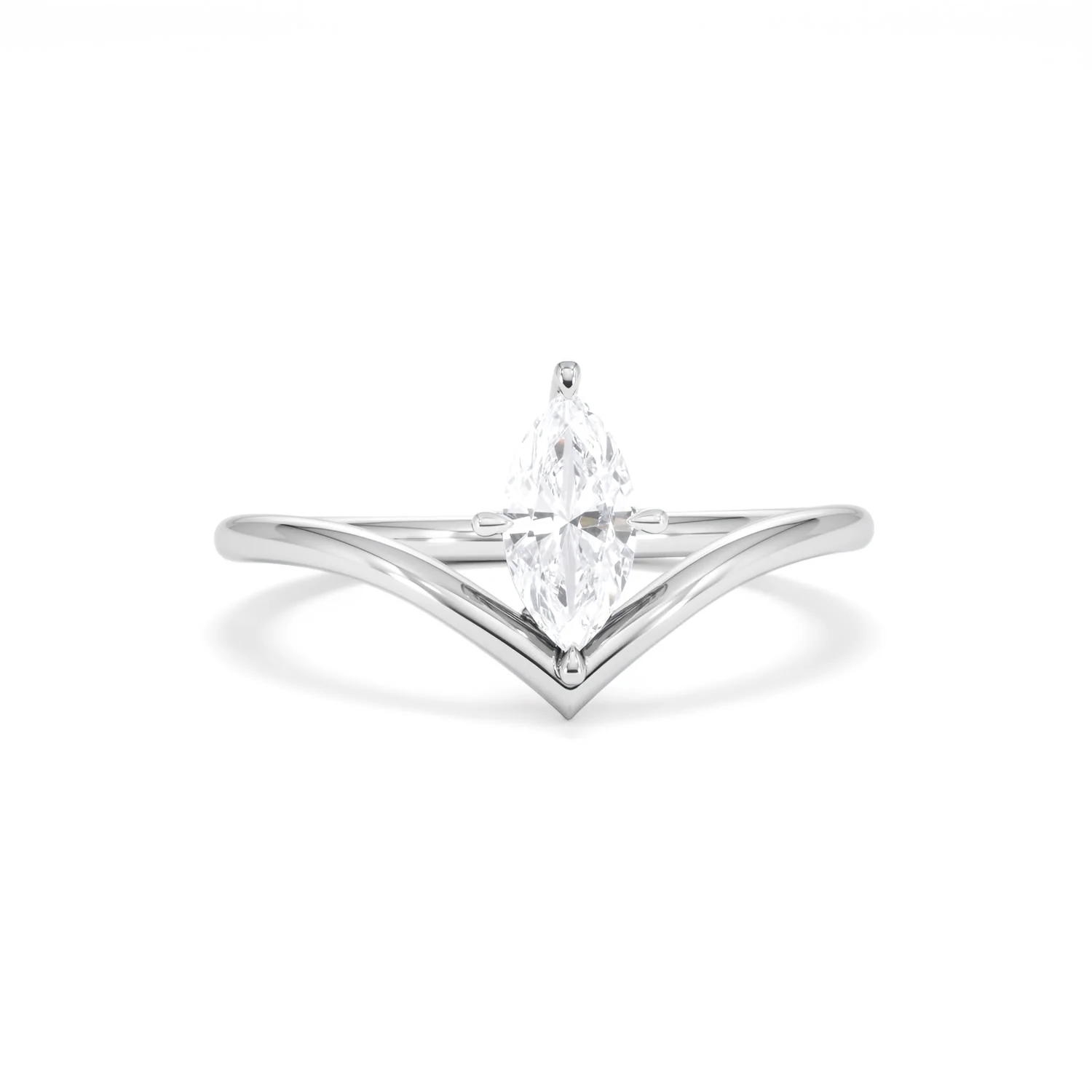 Vela 0.50ct Marquise Cut Lab Diamond Solitaire Engagement Ring in Platinum - Image 9