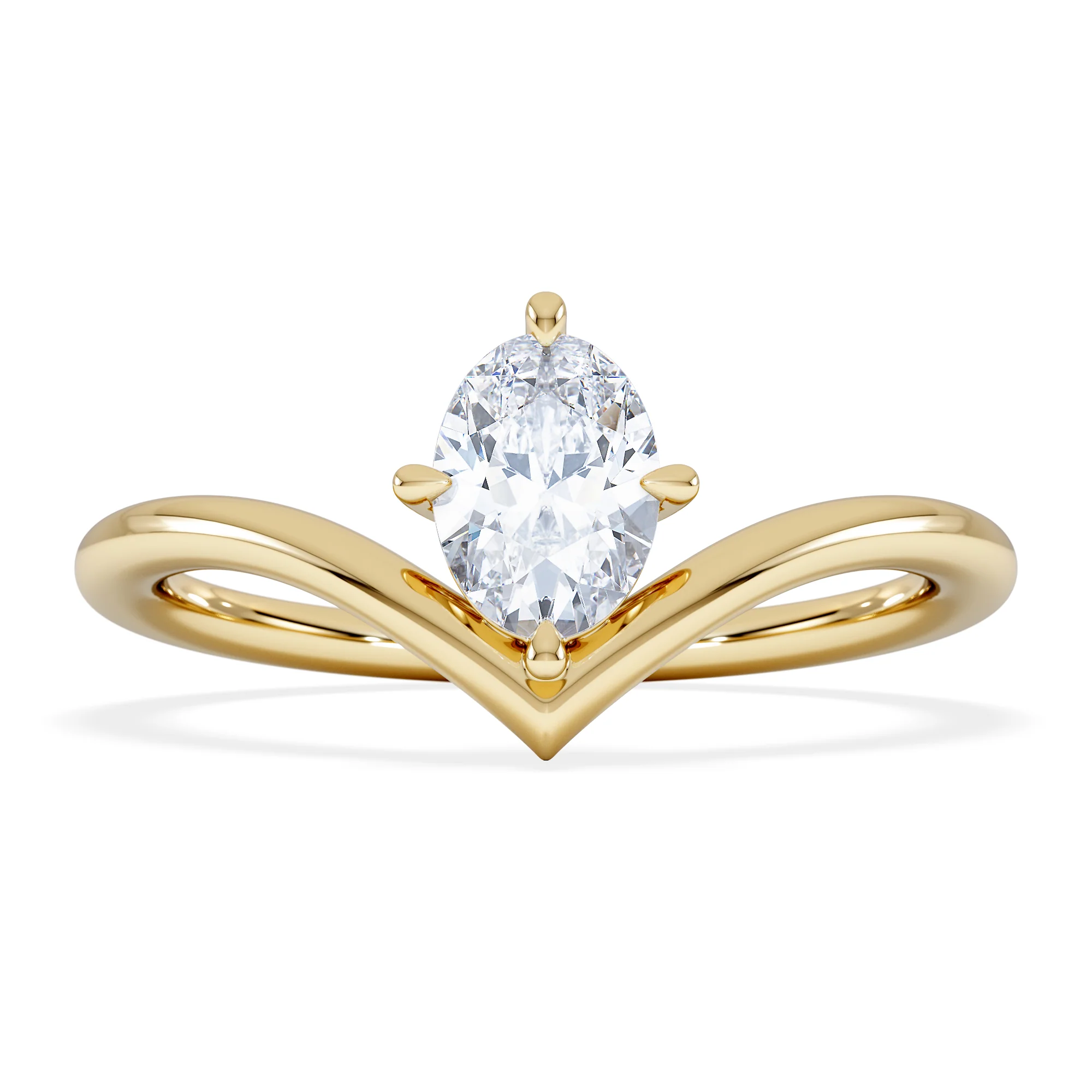 Vela 0.50ct Oval Cut Lab Diamond Solitaire Engagement Ring in 18K Yellow Gold - Image 3