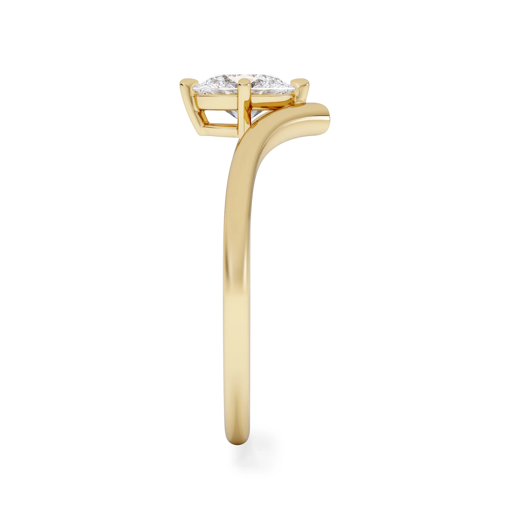 Vela 0.50ct Oval Cut Lab Diamond Solitaire Engagement Ring in 18K Yellow Gold - Image 5