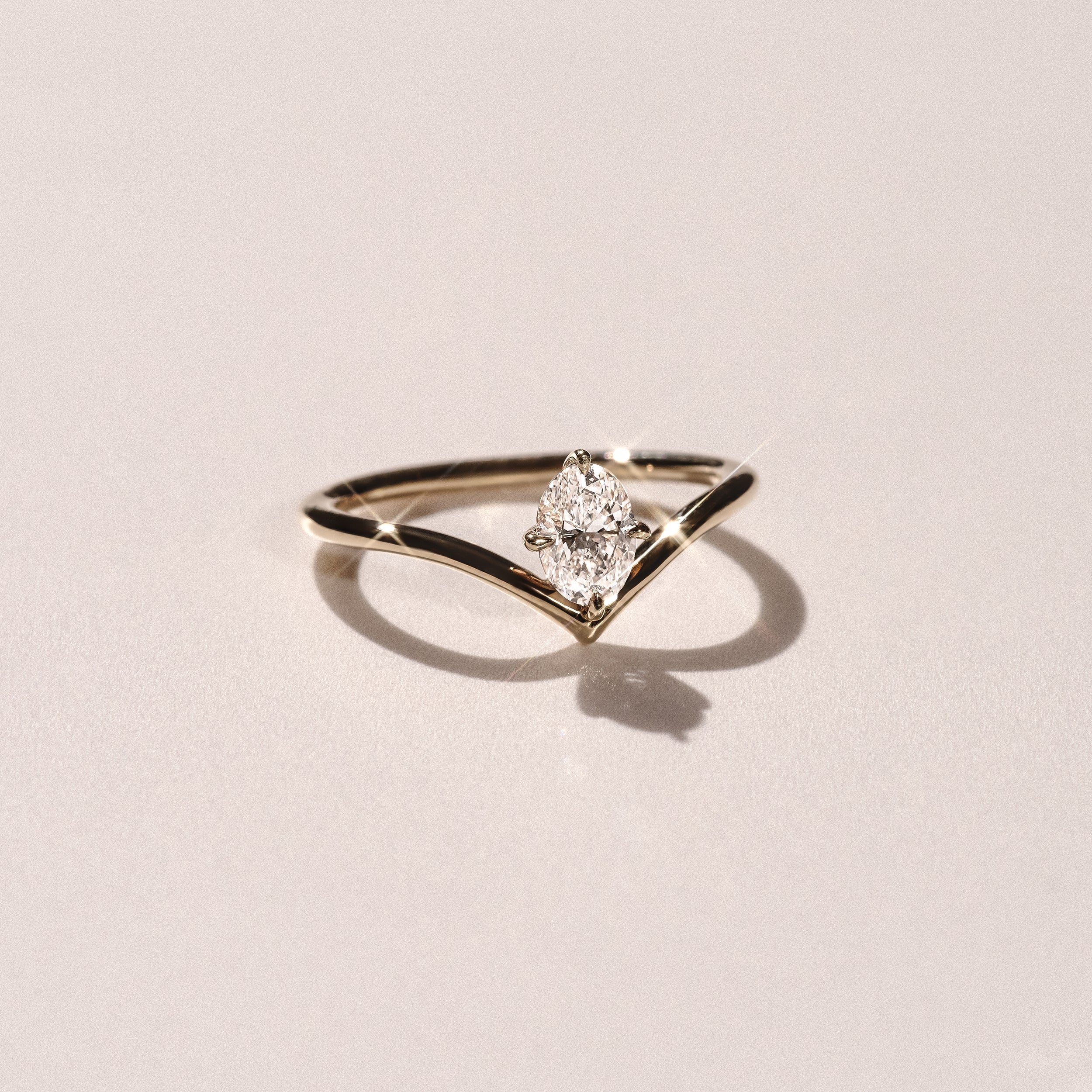 Vela 0.50ct Oval Cut Lab Diamond Solitaire Engagement Ring in 18K Yellow Gold - Image 6