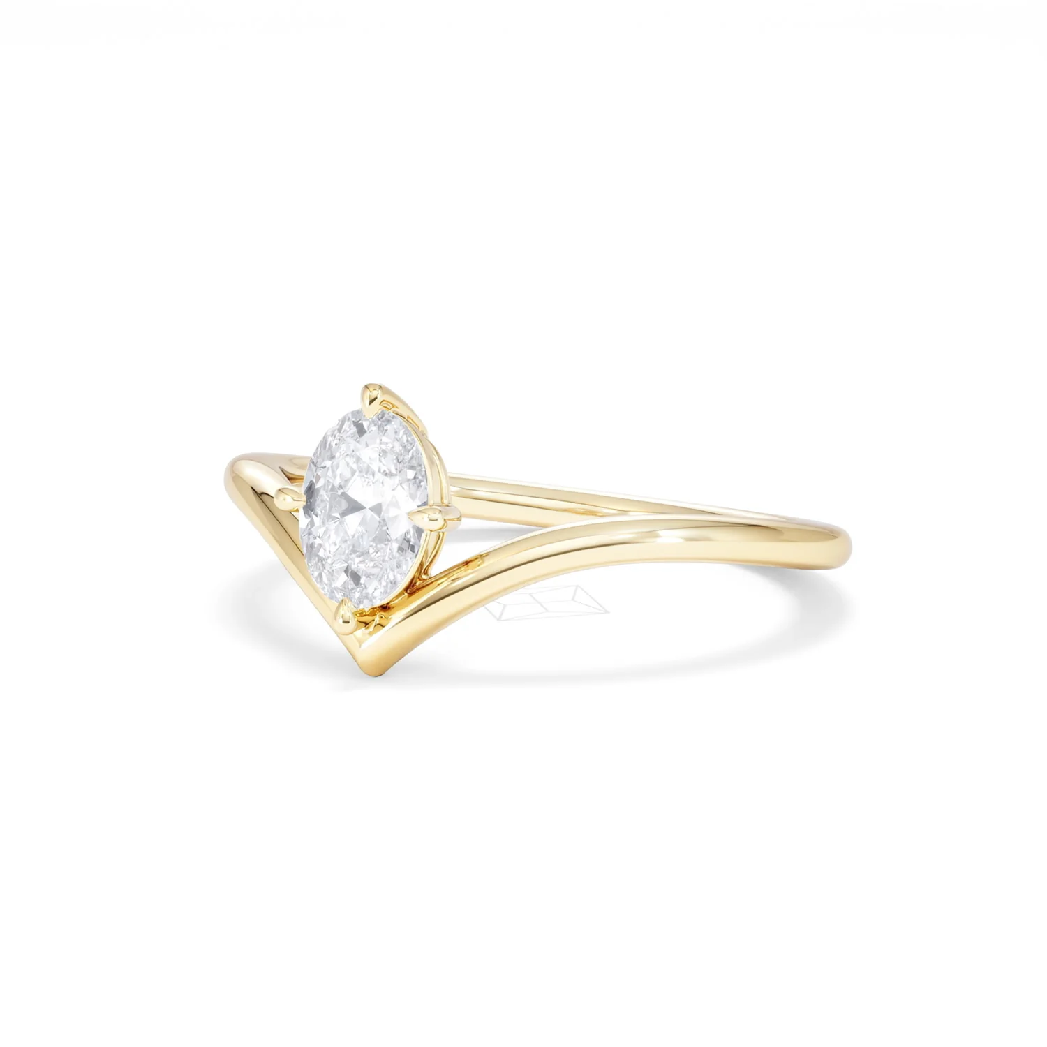 Vela 0.50ct Oval Cut Lab Diamond Solitaire Engagement Ring in 18K Yellow Gold - Image 81
