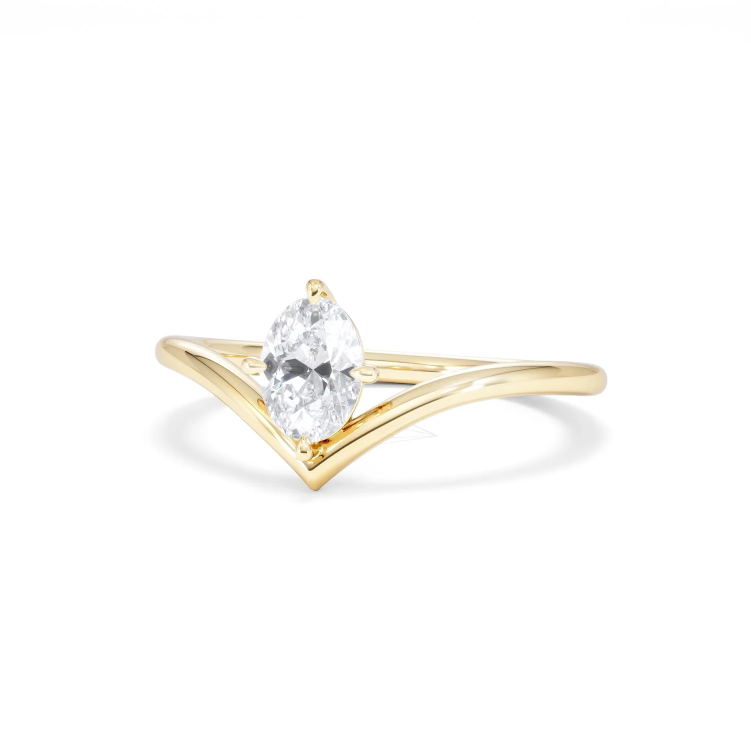 Vela 0.50ct Oval Cut Lab Diamond Solitaire Engagement Ring in 18K Yellow Gold - Image 84