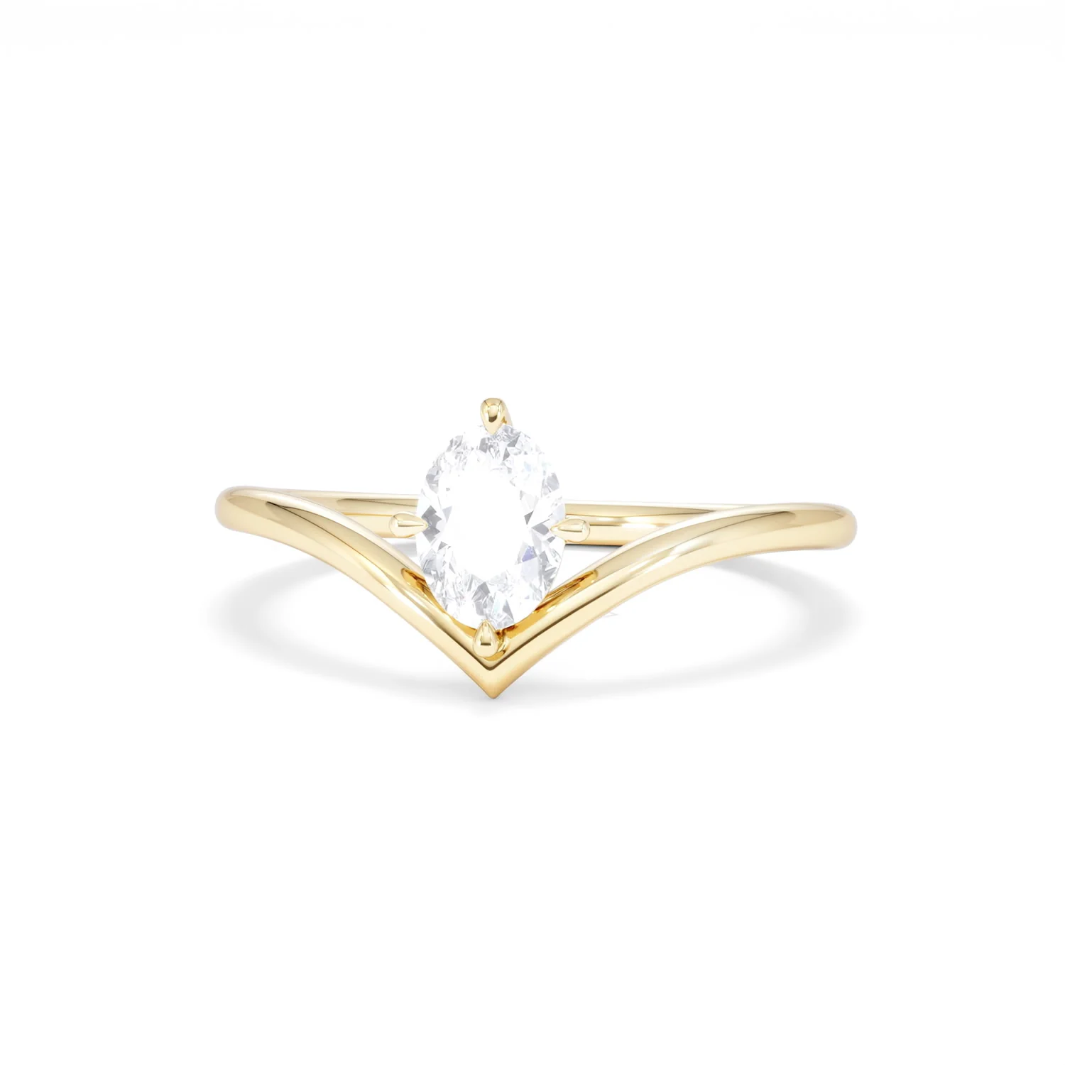 Vela 0.50ct Oval Cut Lab Diamond Solitaire Engagement Ring in 18K Yellow Gold - Image 86