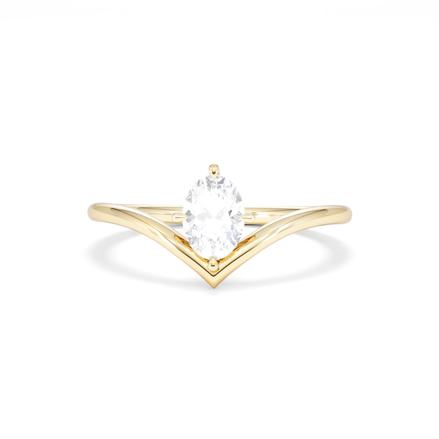 Vela 0.50ct Oval Cut Lab Diamond Solitaire Engagement Ring in 18K Yellow Gold - Image 87