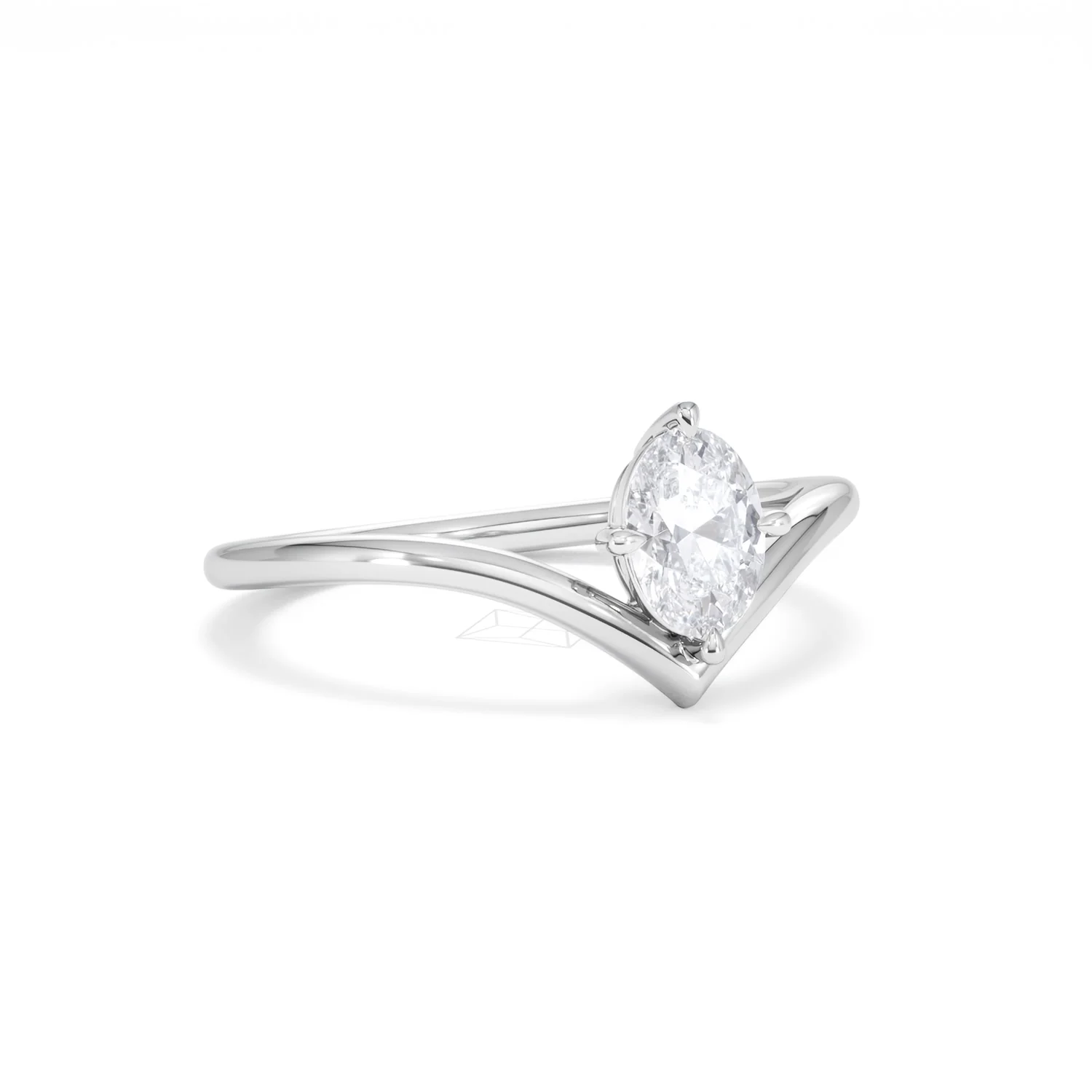 Vela 0.50ct Oval Cut Lab Diamond Solitaire Engagement Ring in Platinum - Image 13