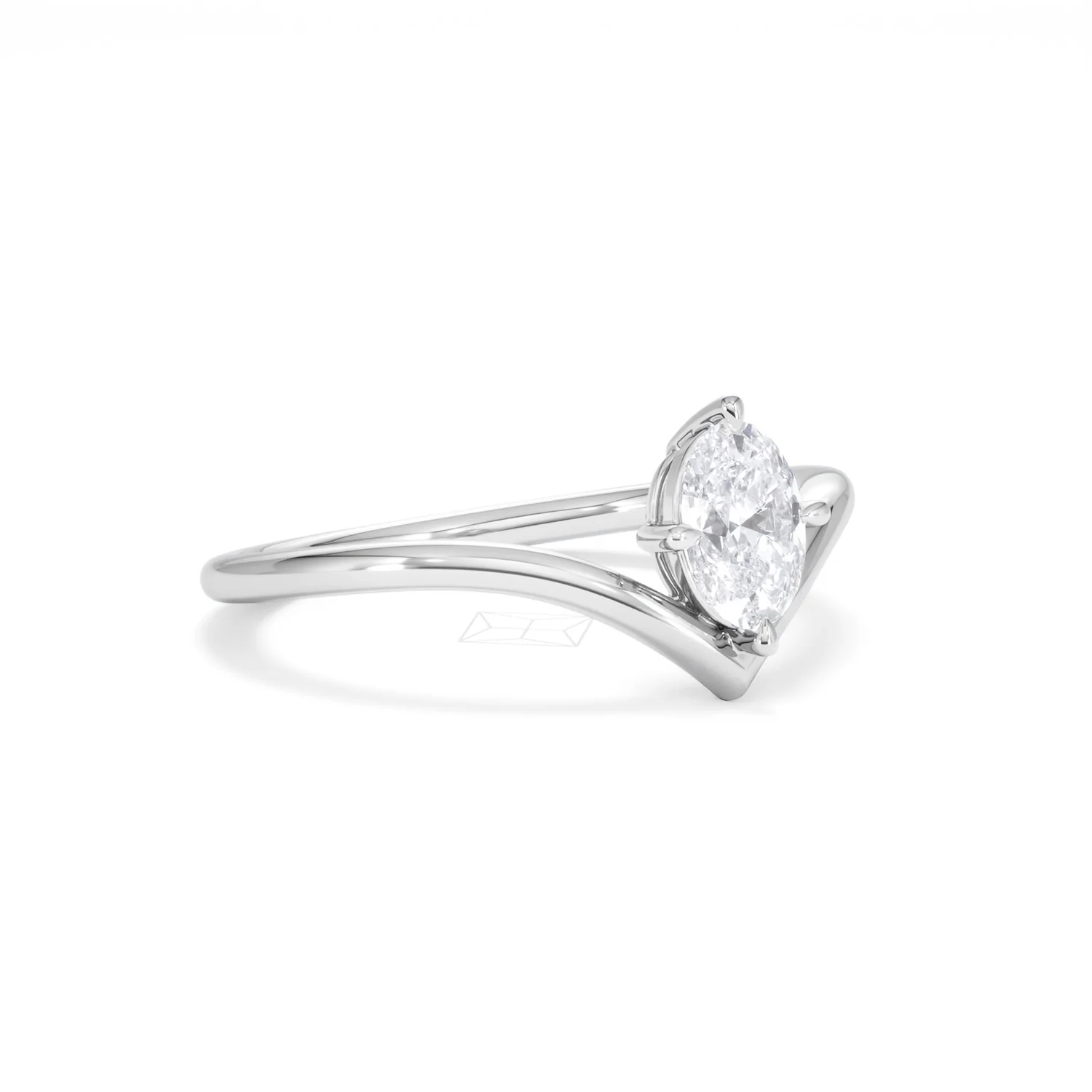 Vela 0.50ct Oval Cut Lab Diamond Solitaire Engagement Ring in Platinum - Image 15