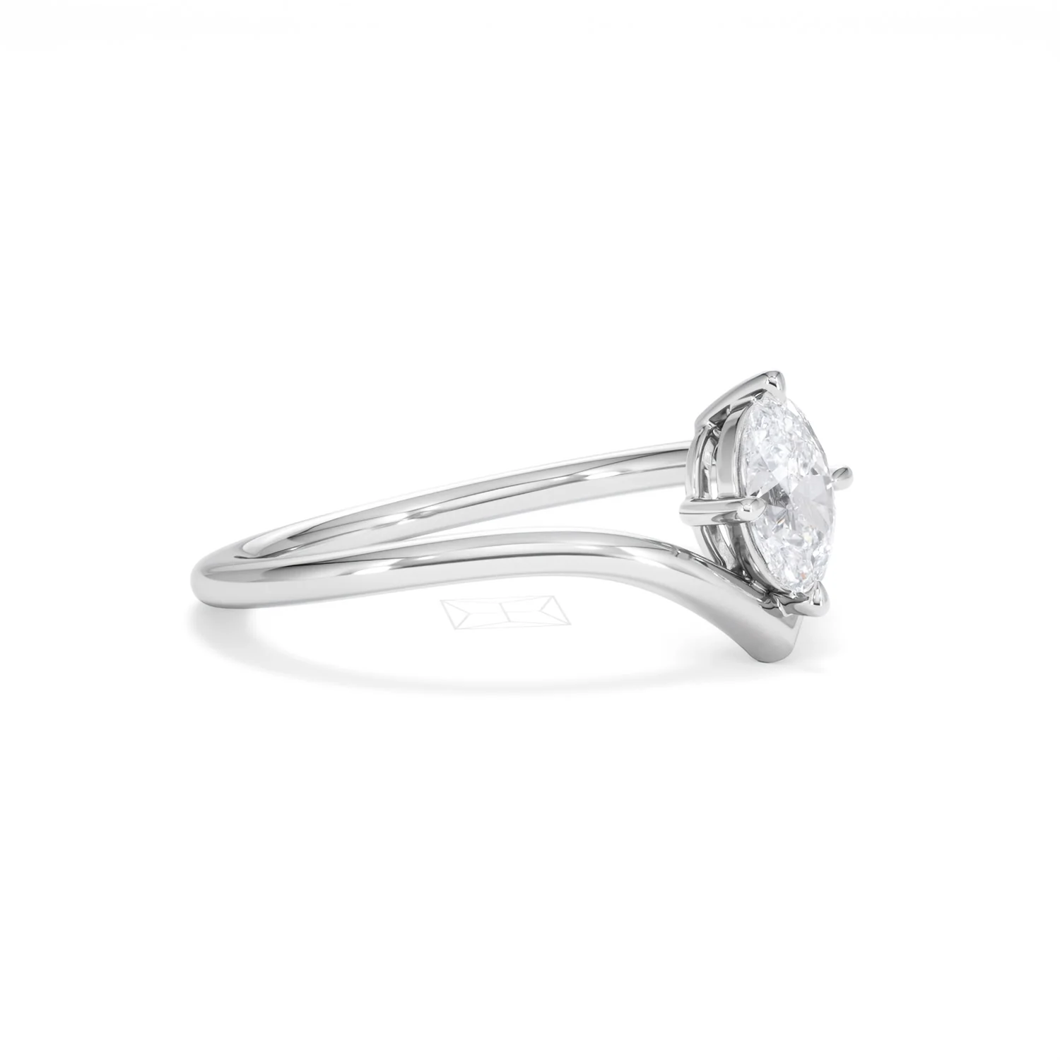 Vela 0.50ct Oval Cut Lab Diamond Solitaire Engagement Ring in Platinum - Image 19