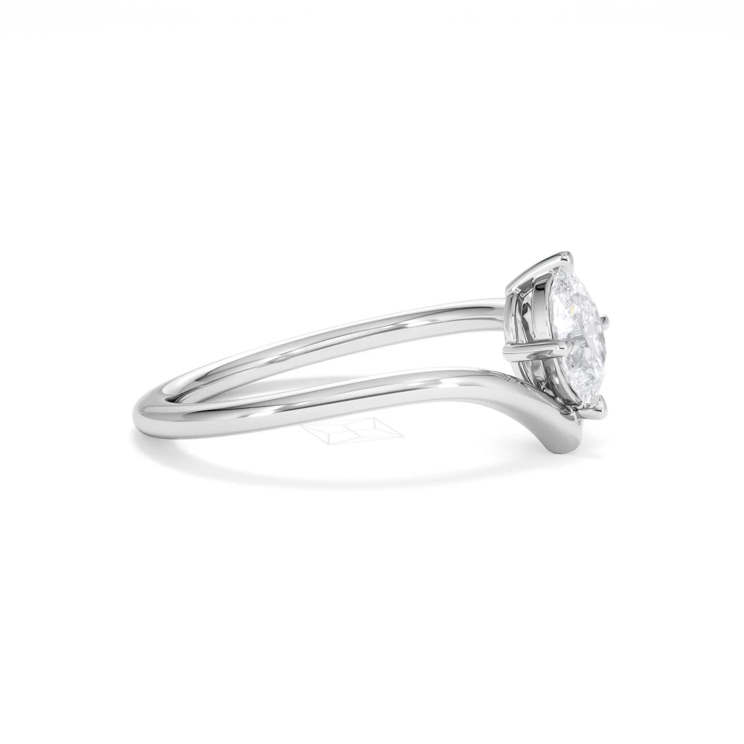 Vela 0.50ct Oval Cut Lab Diamond Solitaire Engagement Ring in Platinum - Image 22