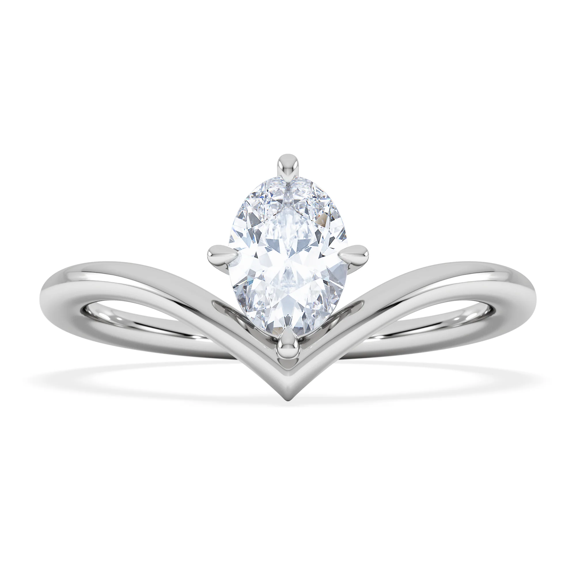 Vela 0.50ct Oval Cut Lab Diamond Solitaire Engagement Ring in Platinum - Image 3