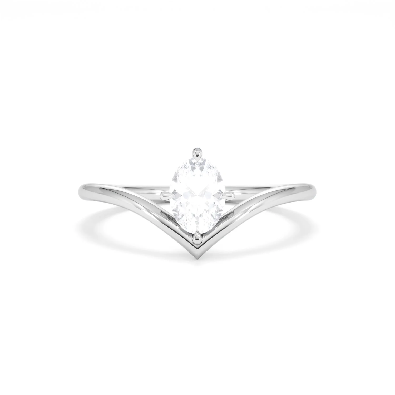 Vela 0.50ct Oval Cut Lab Diamond Solitaire Engagement Ring in Platinum - Image 7