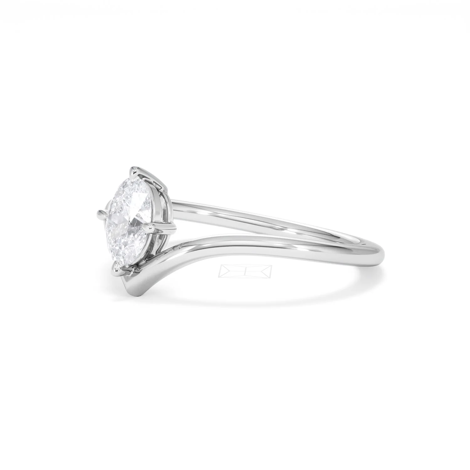 Vela 0.50ct Oval Cut Lab Diamond Solitaire Engagement Ring in Platinum - Image 76