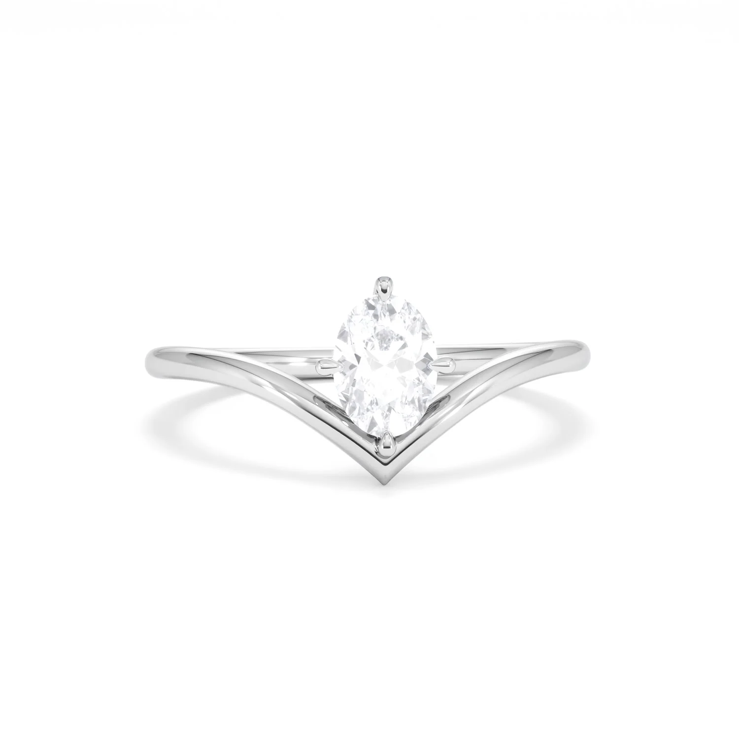 Vela 0.50ct Oval Cut Lab Diamond Solitaire Engagement Ring in Platinum - Image 8