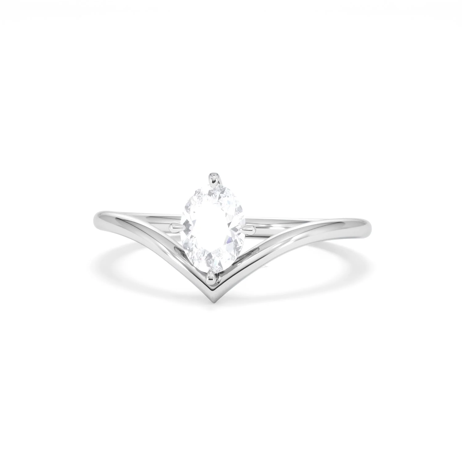 Vela 0.50ct Oval Cut Lab Diamond Solitaire Engagement Ring in Platinum - Image 85