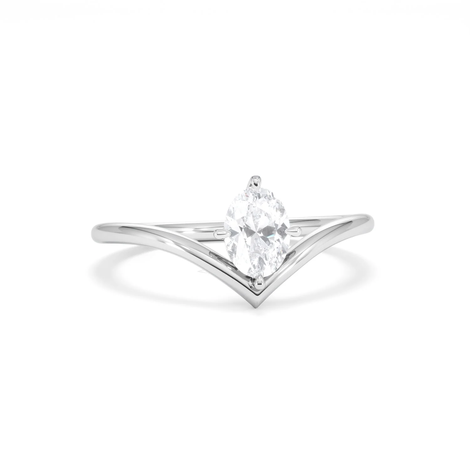 Vela 0.50ct Oval Cut Lab Diamond Solitaire Engagement Ring in Platinum - Image 9