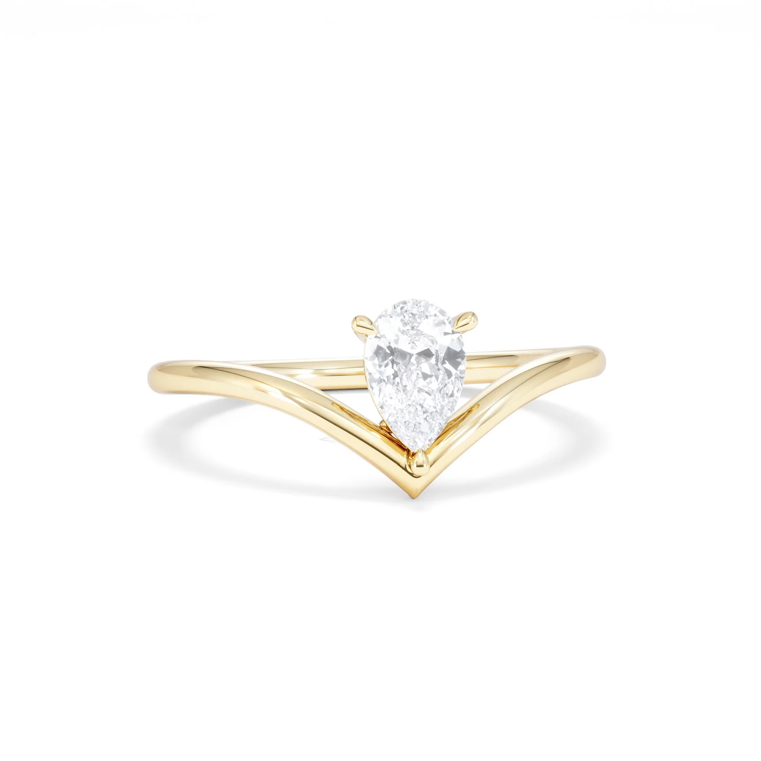 Vela 0.50ct Pear Cut Lab Diamond Solitaire Engagement Ring in 18K Yellow Gold - Image 10