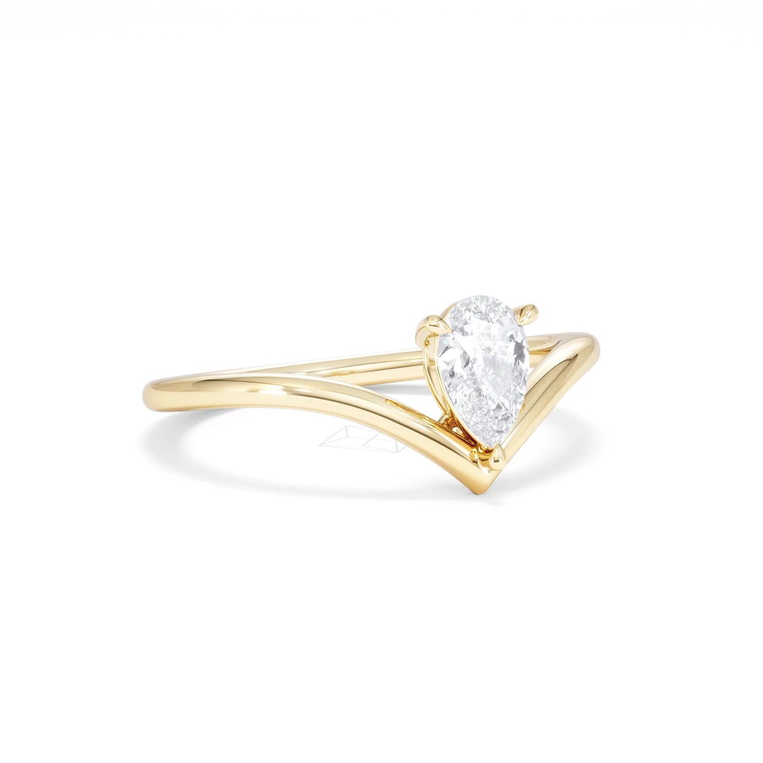 Vela 0.50ct Pear Cut Lab Diamond Solitaire Engagement Ring in 18K Yellow Gold - Image 14