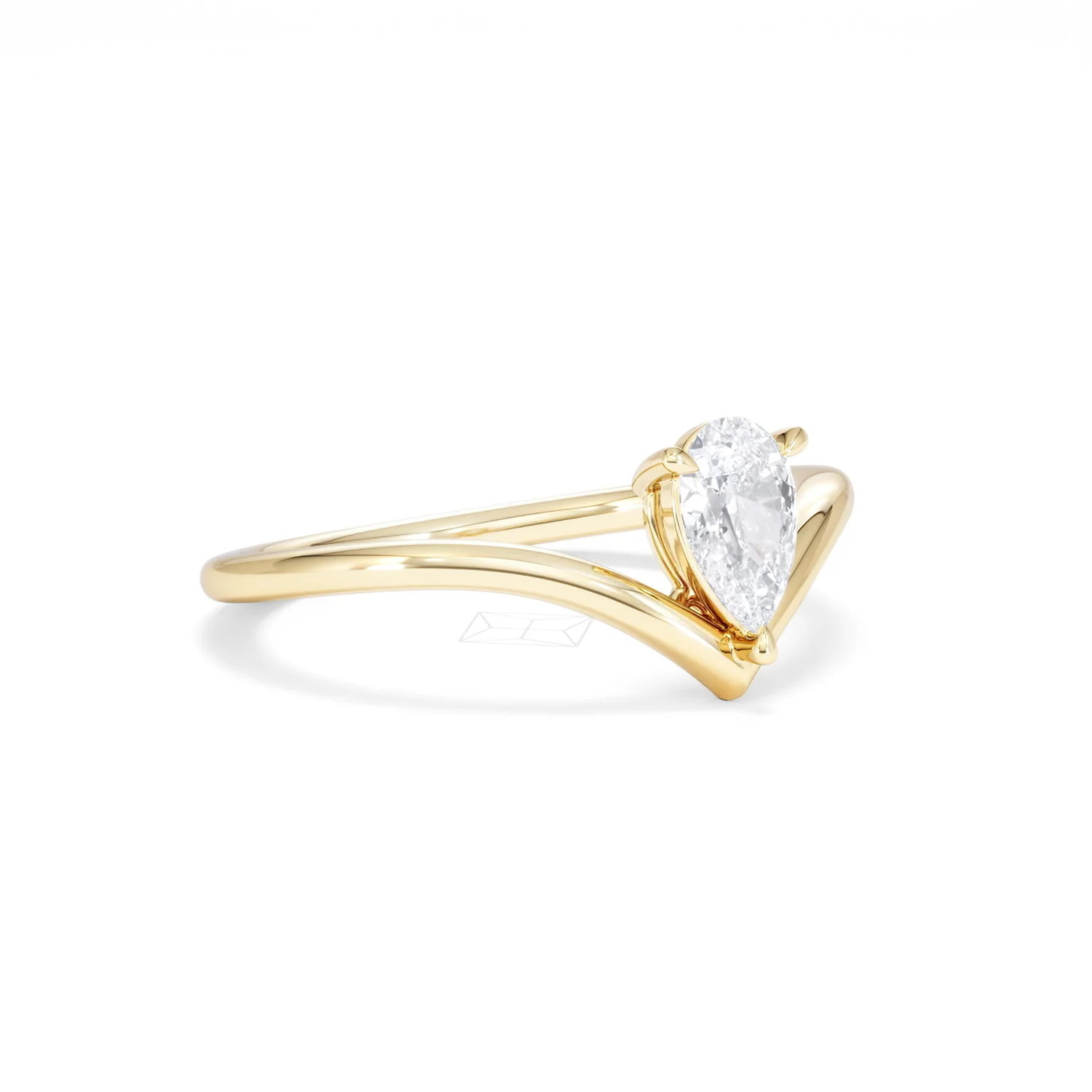 Vela 0.50ct Pear Cut Lab Diamond Solitaire Engagement Ring in 18K Yellow Gold - Image 16